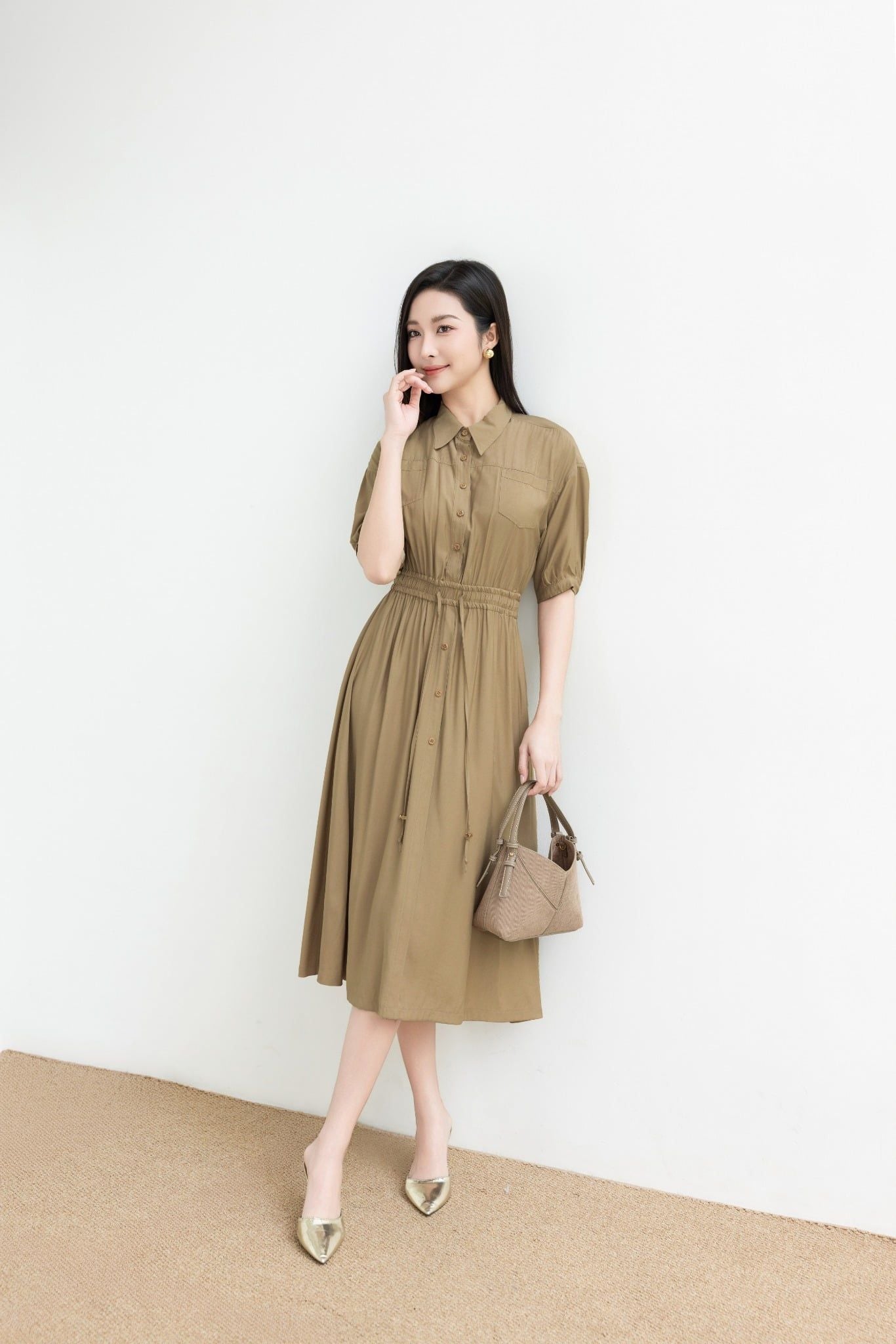 ĐẦM NÂU CHUN EO D10562