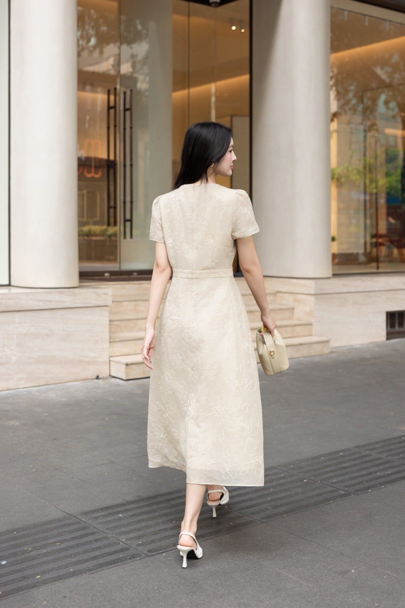 ĐẦM TƠ THÊU HOA NỔI D10602