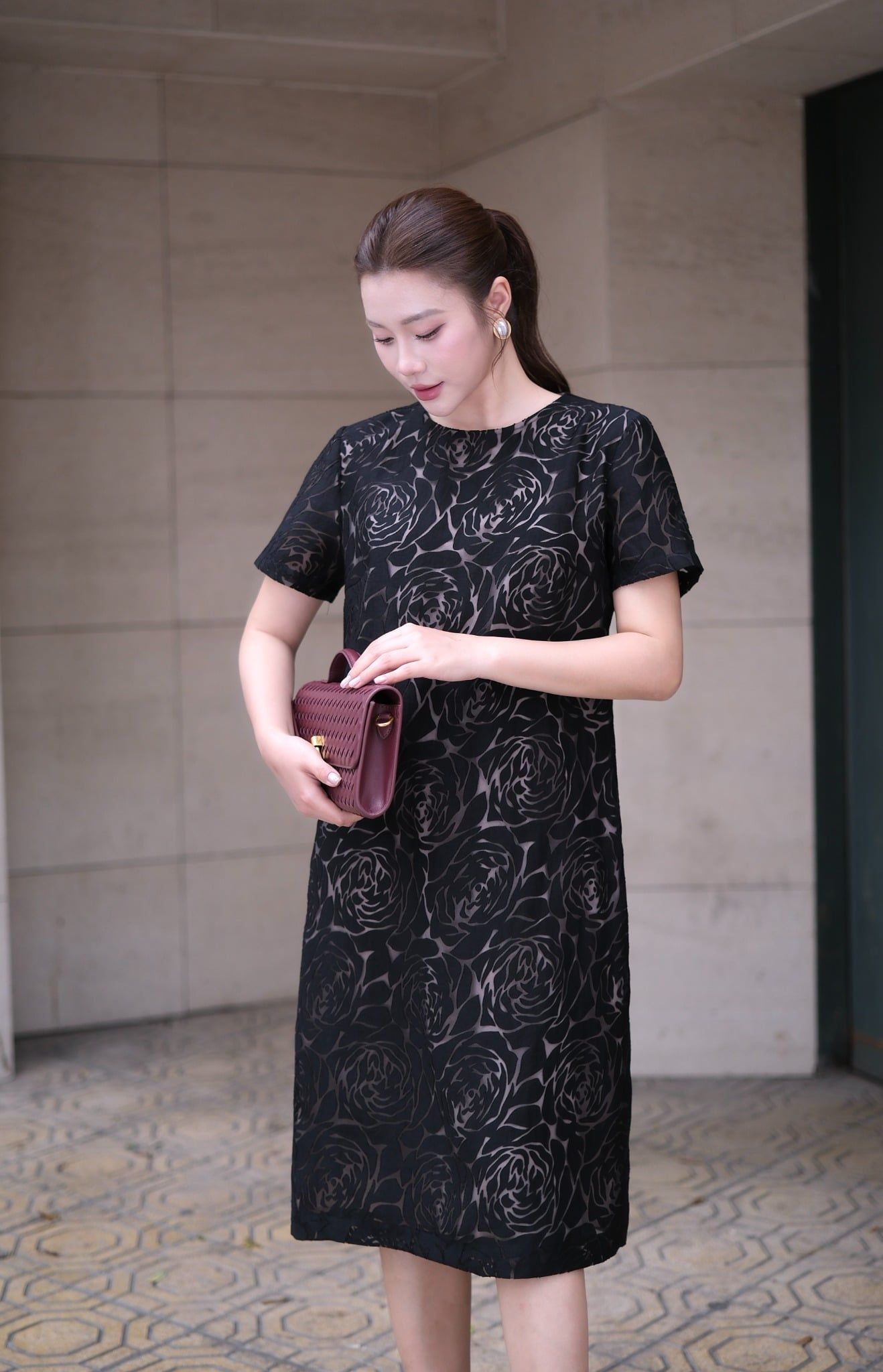 ĐẦM SUÔNG PHỐI HOẠ TIẾT D10672