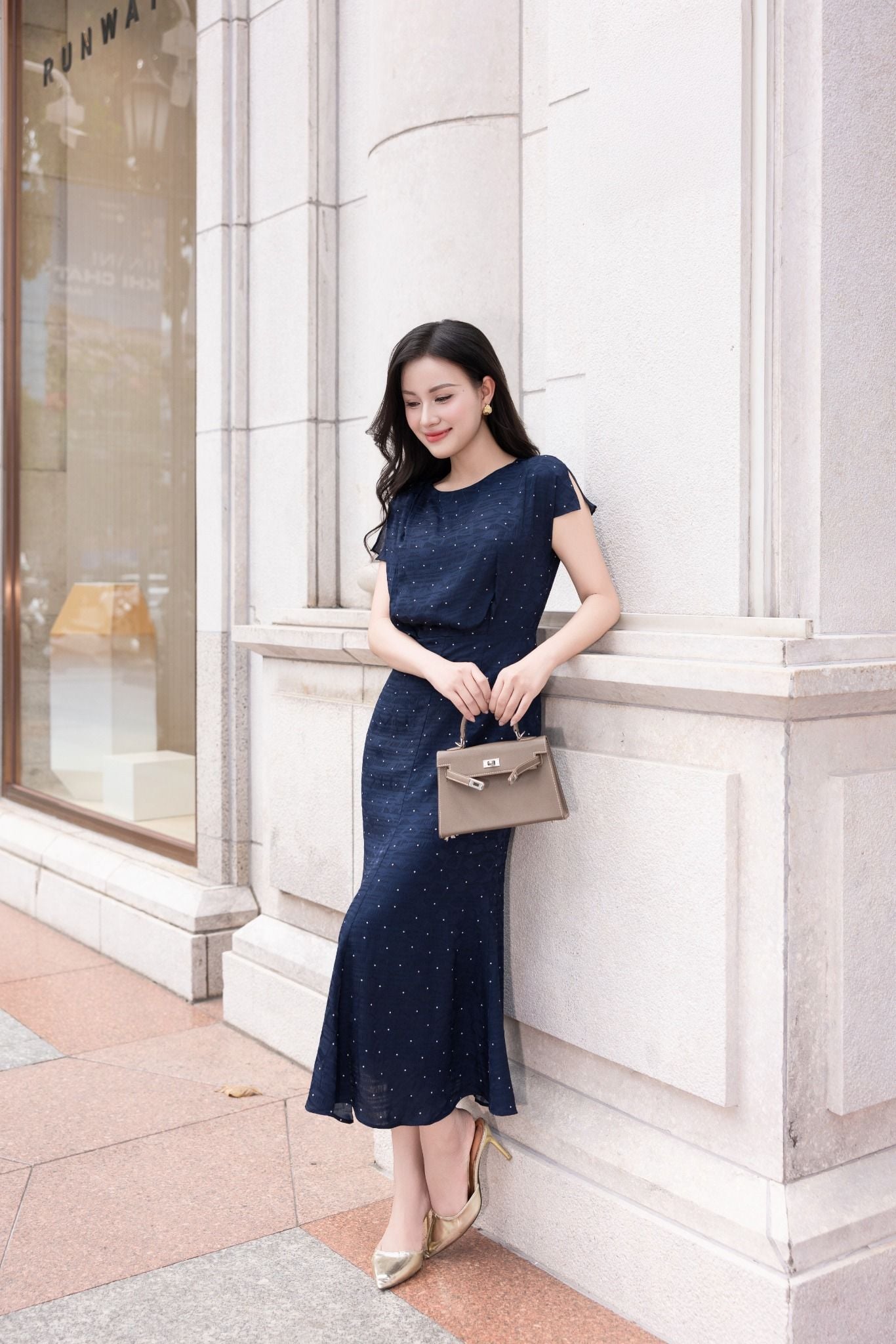 ĐẦM LỤA CHẤM BI D10822