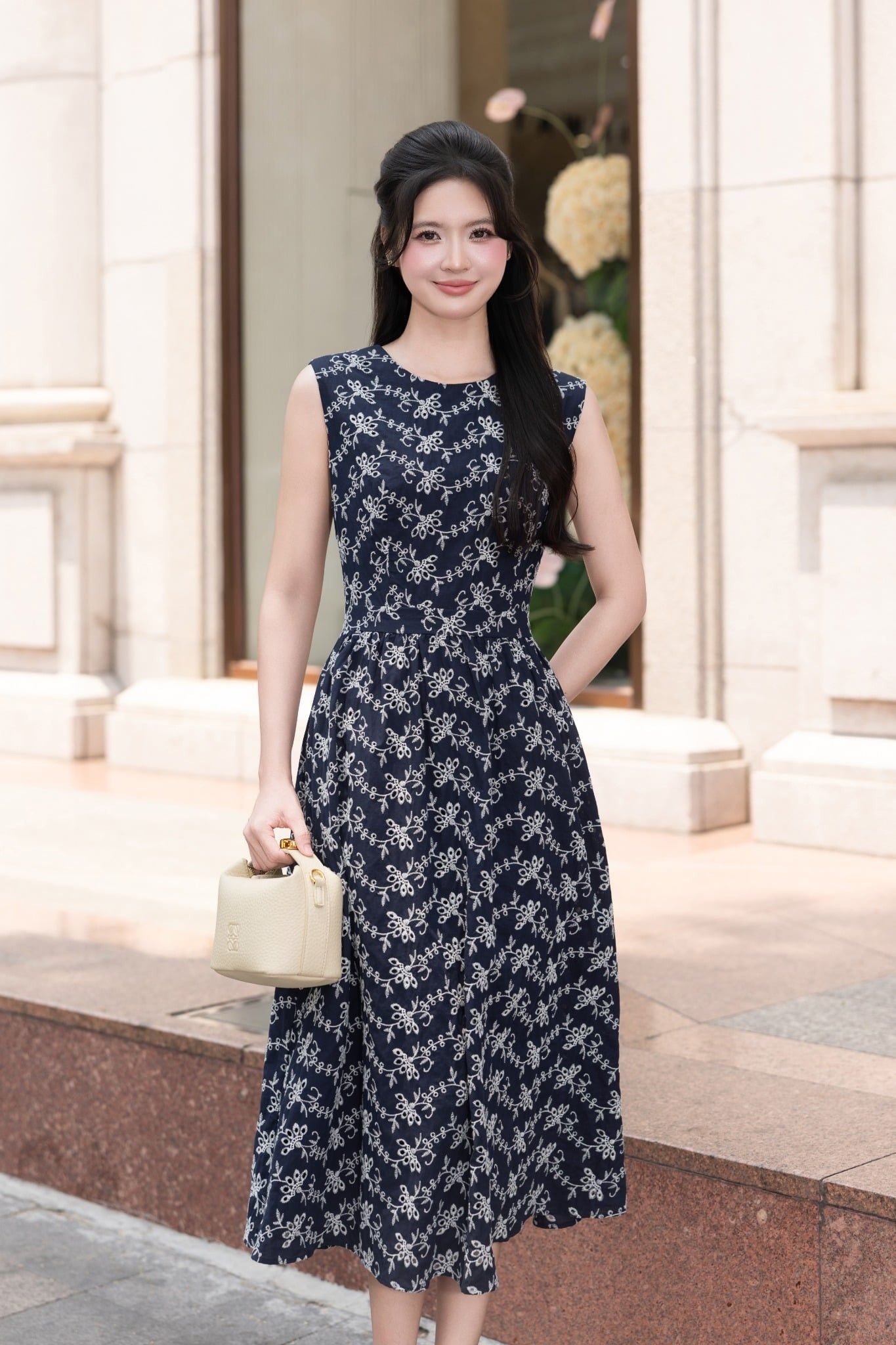 ĐẦM THÔ THÊU HOẠ TIẾT D10862