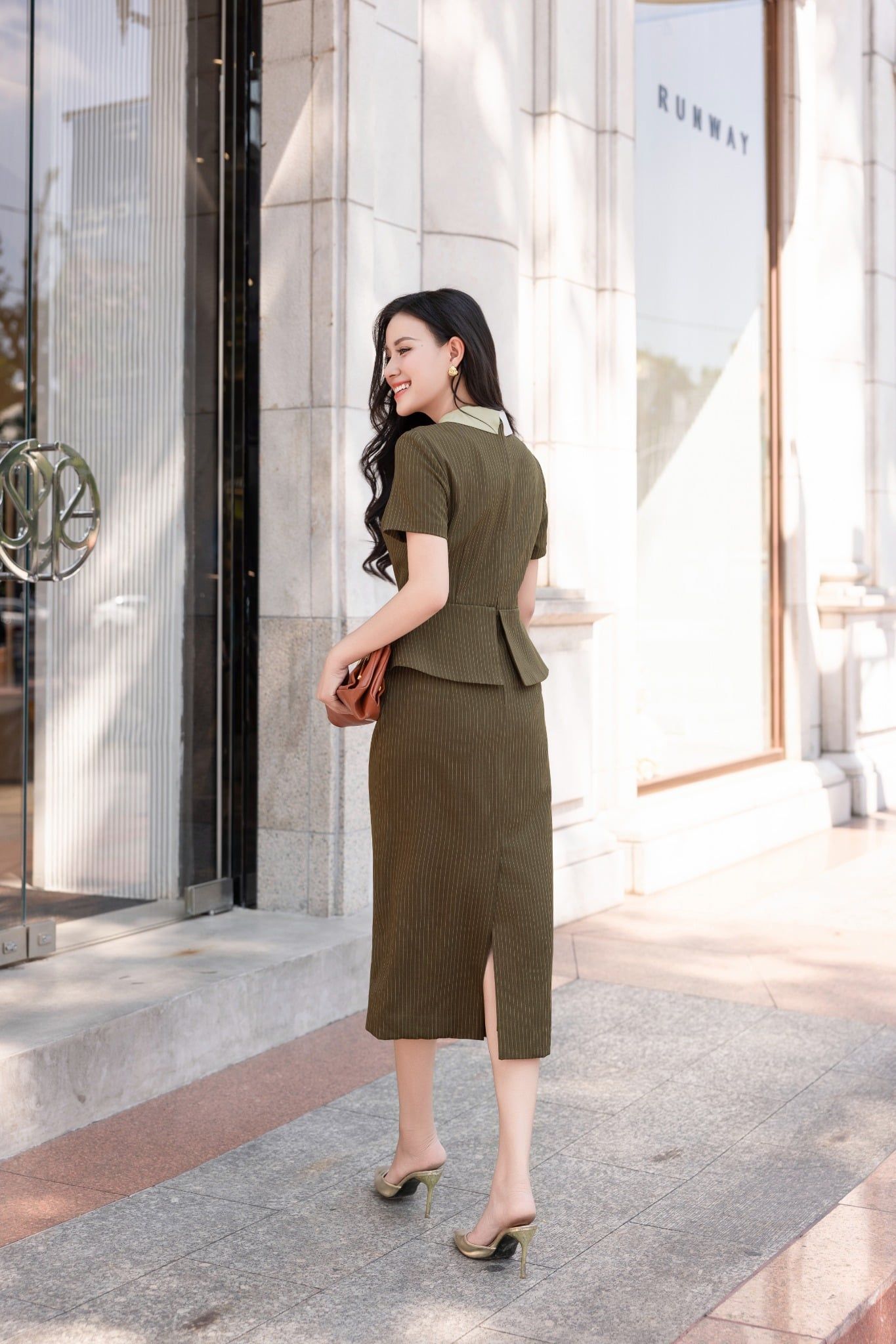 ĐẦM PEPLUM KẺ D10902