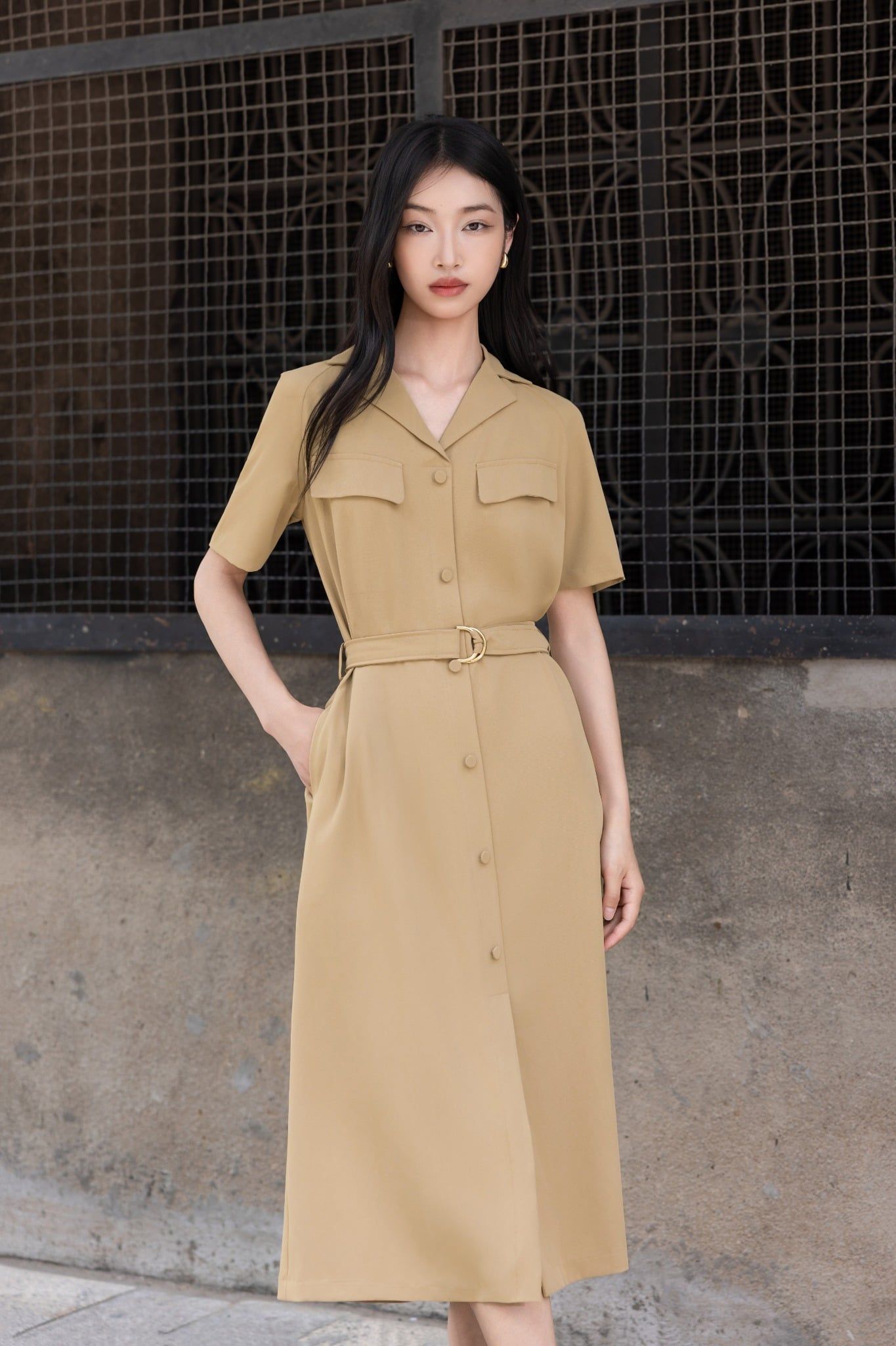 ĐẦM NÂU CỔ BẺ D11052