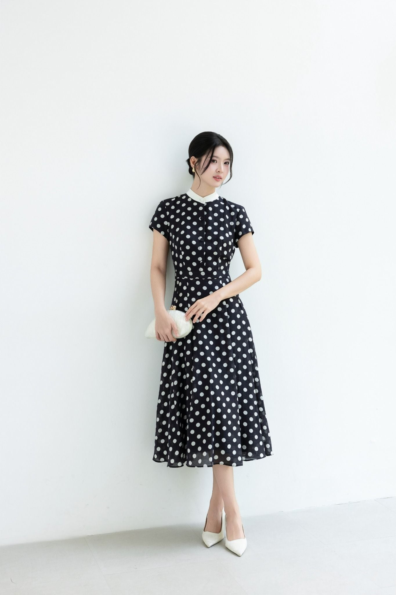 ĐẦM CHẤM BI ĐEN D11282
