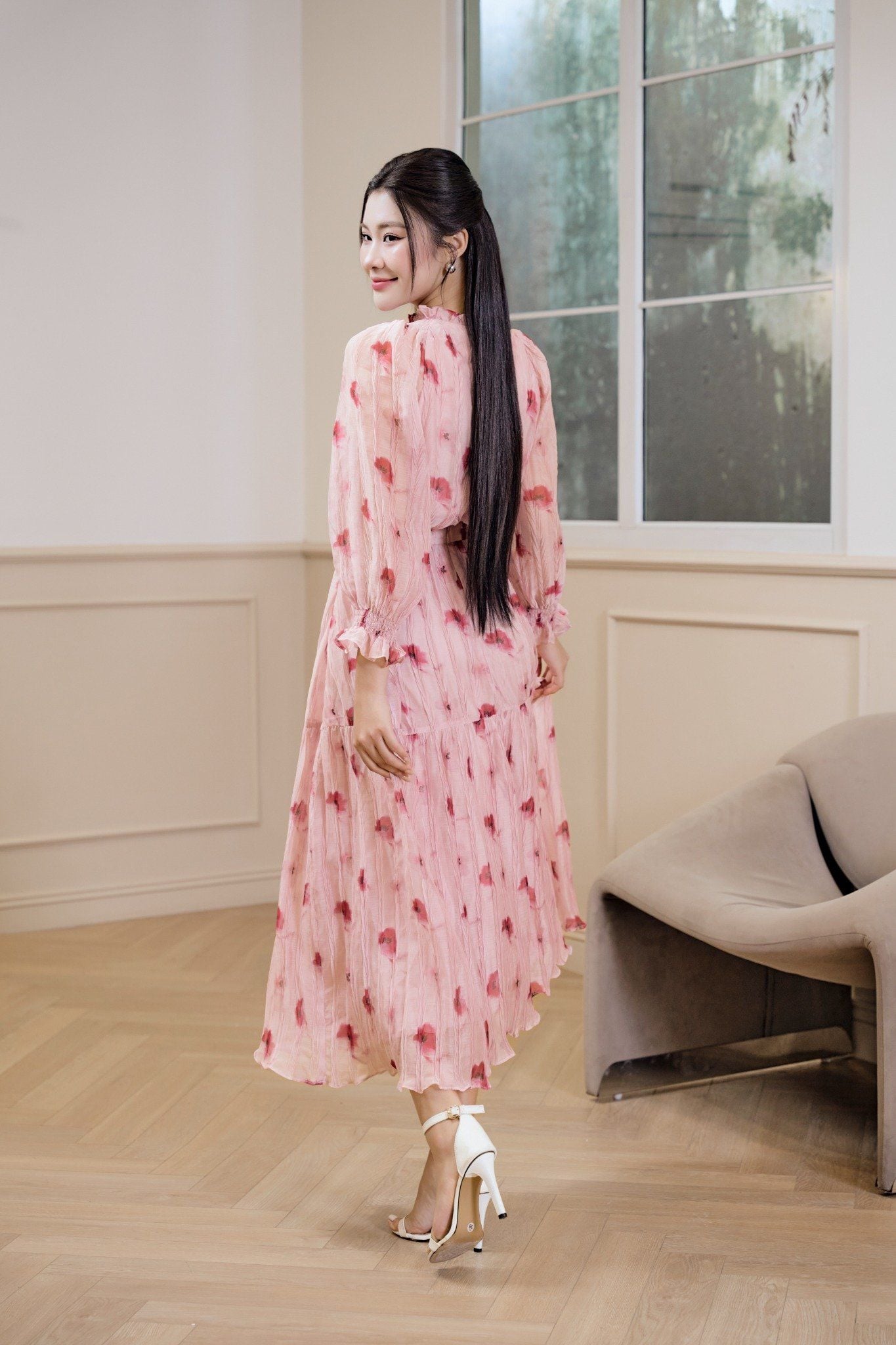 ĐẦM MIDI HOA D16532