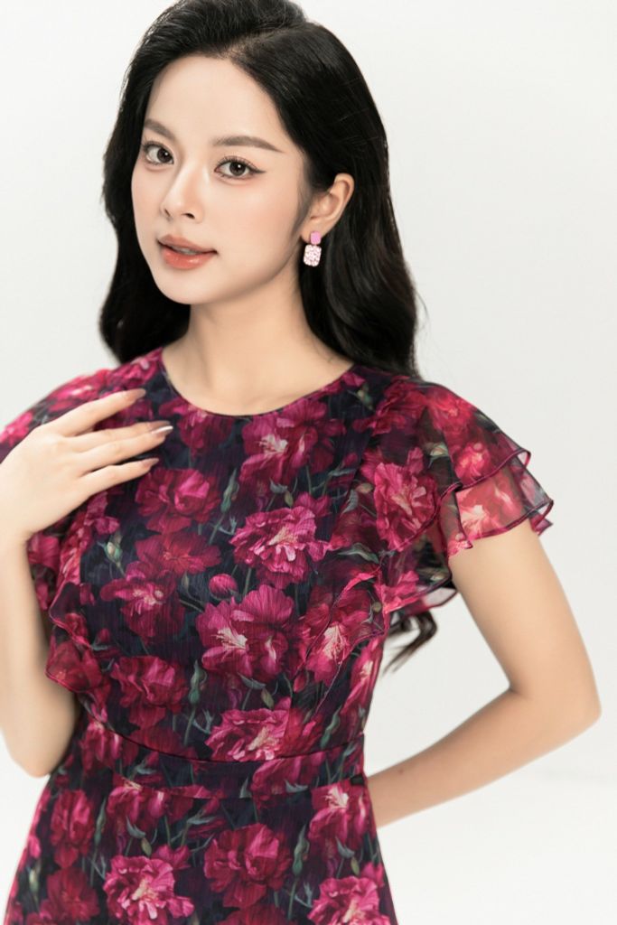  ĐẦM VOAN HOA D40232 