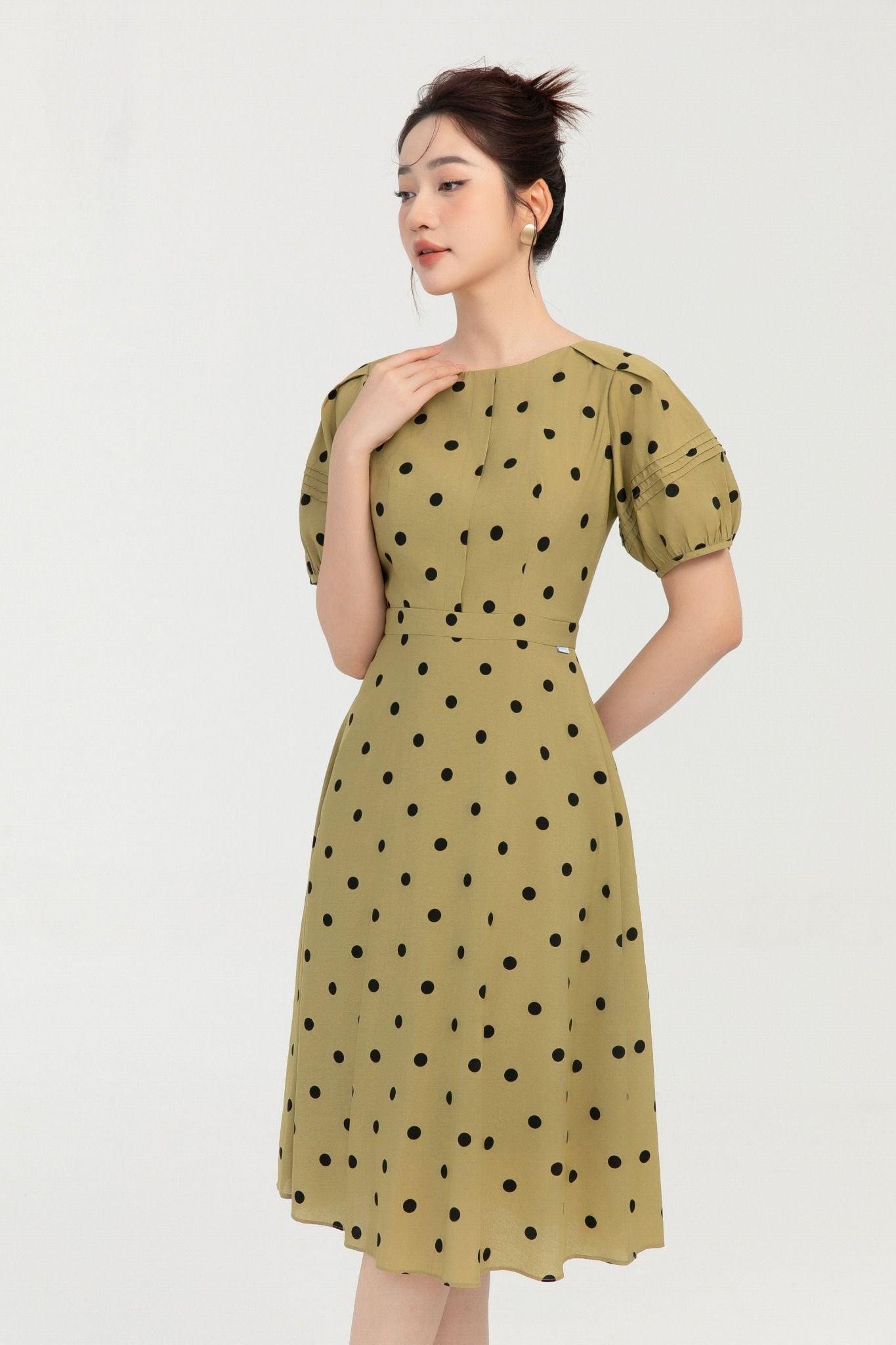 ĐẦM CHẤM BI TAY BỒNG D41142