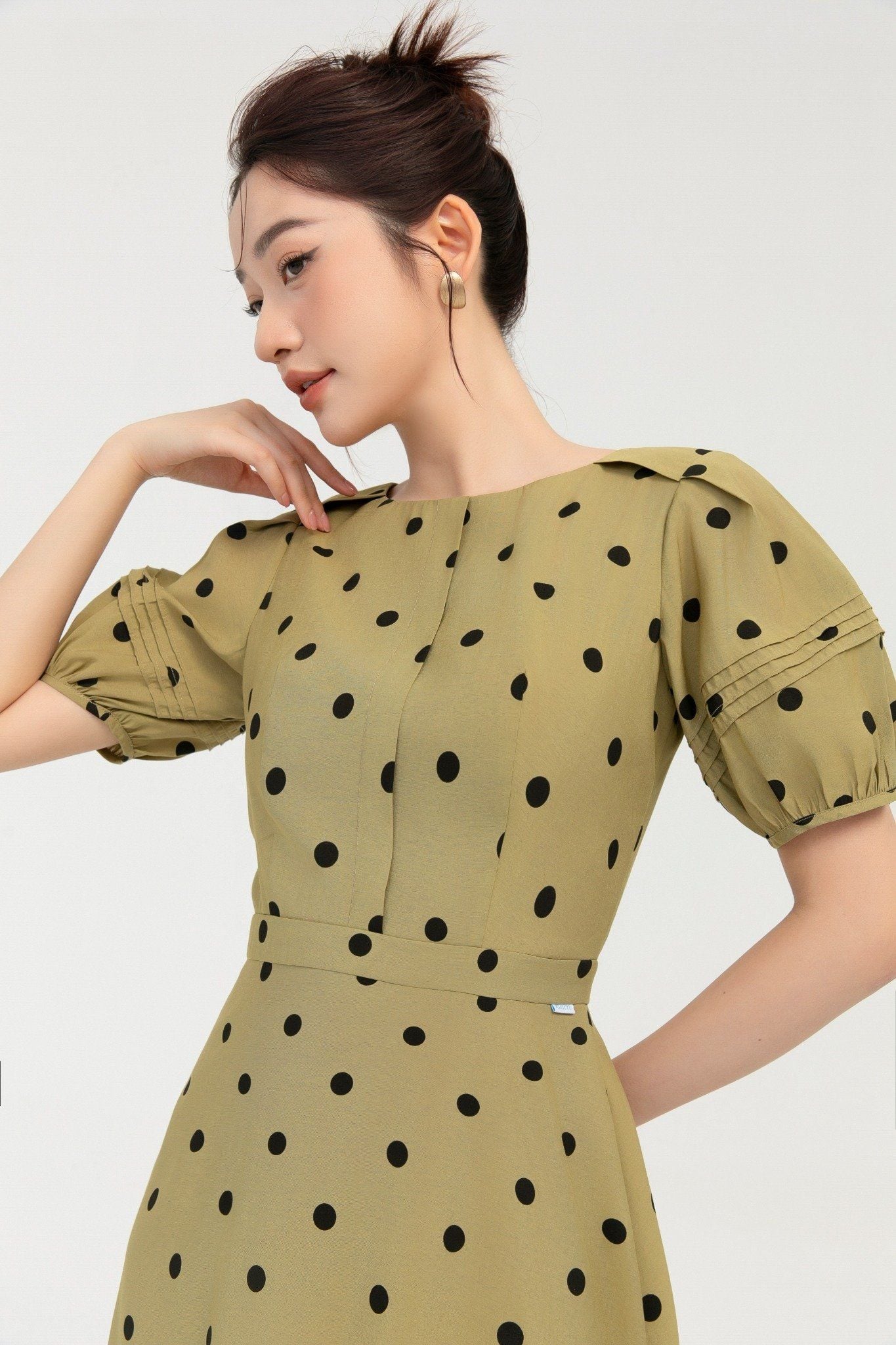 ĐẦM CHẤM BI TAY BỒNG D41142