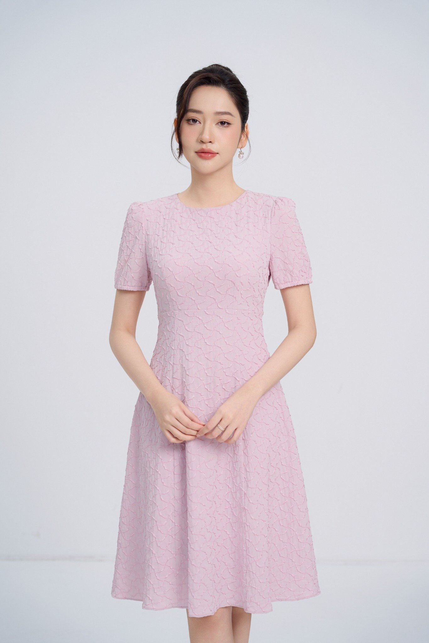 ĐẦM XỐP TÍM D42112