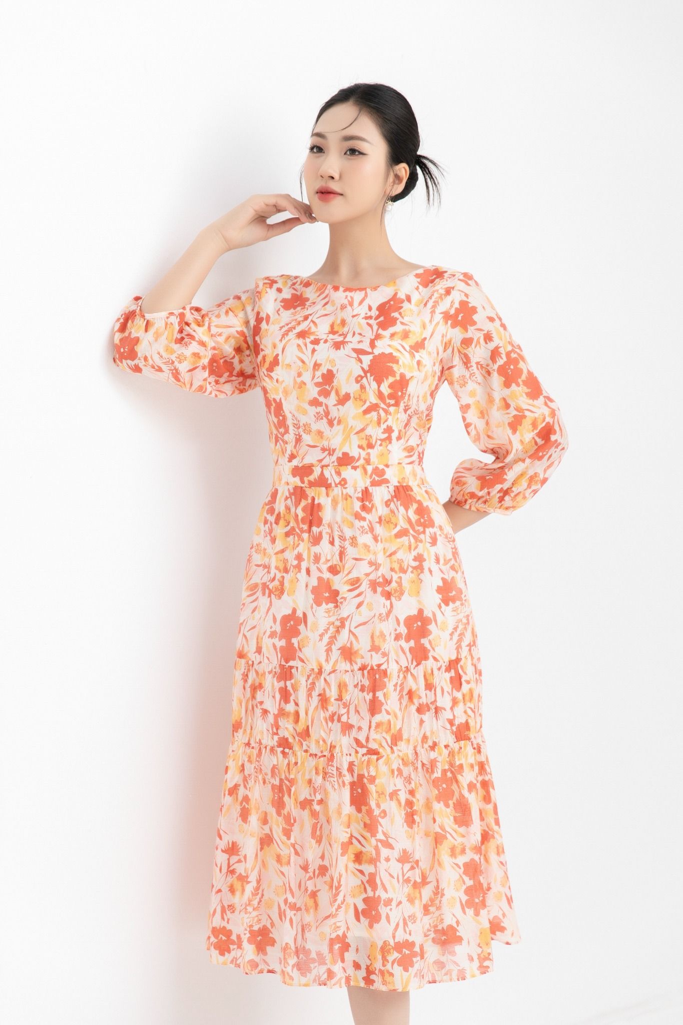 ĐẦM HOA CAM D42612