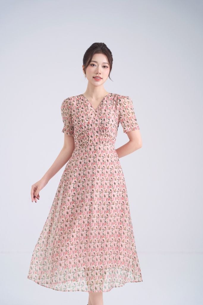  ĐẦM VOAN HOA D42912 