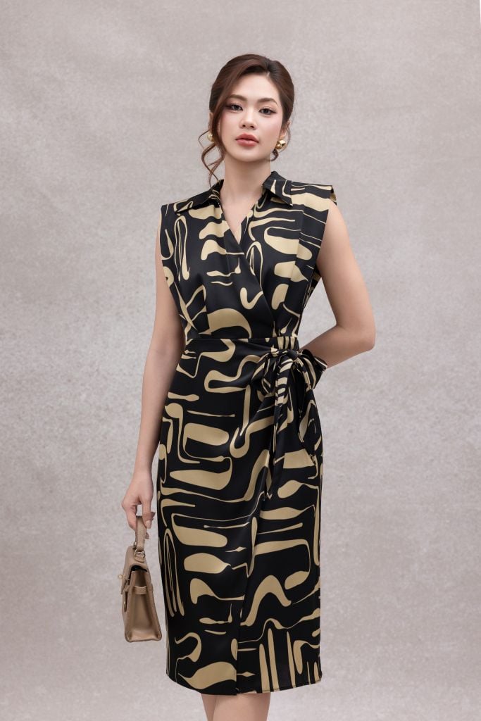  ĐẦM LỤA HOẠ TIẾT D64162 