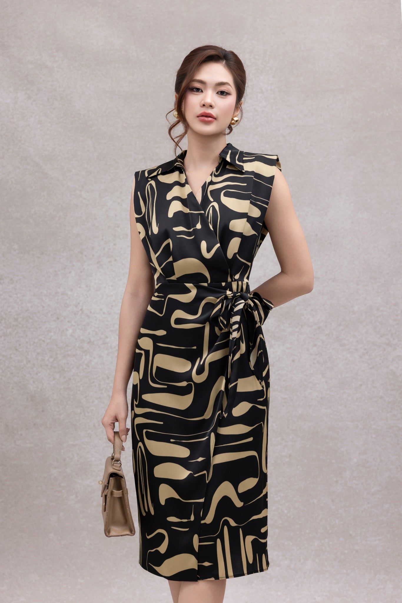 ĐẦM LỤA HOẠ TIẾT D64162