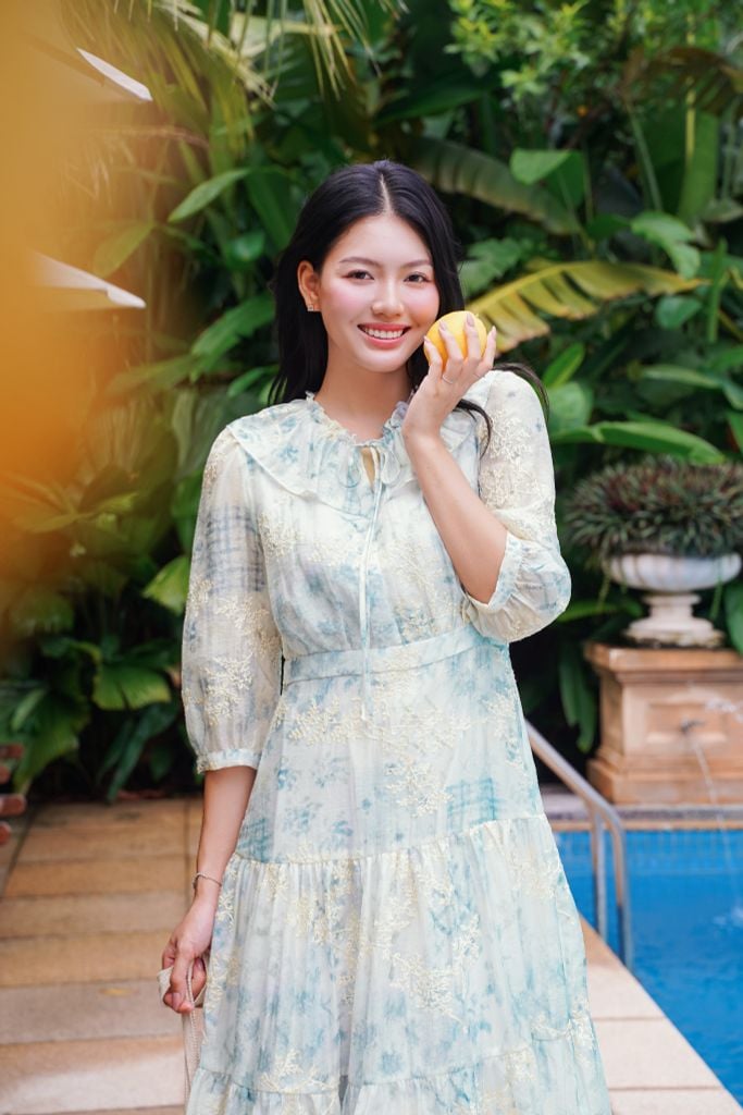  ĐẦM HỌA TIẾT CỔ BÈO D64222 