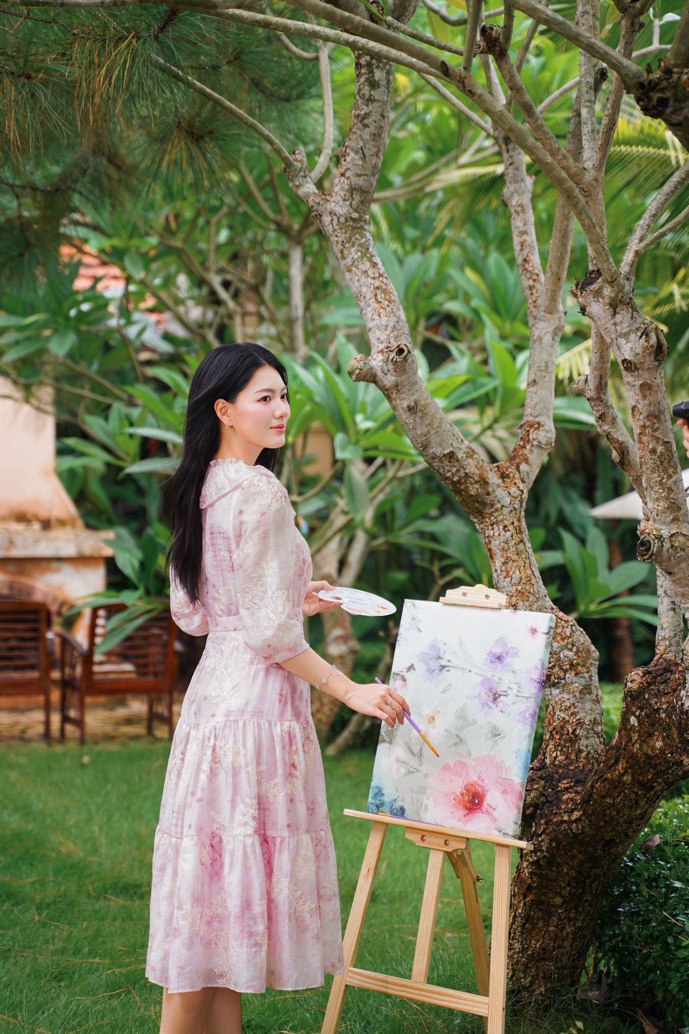 ĐẦM HỌA TIẾT CỔ BÈO D64232