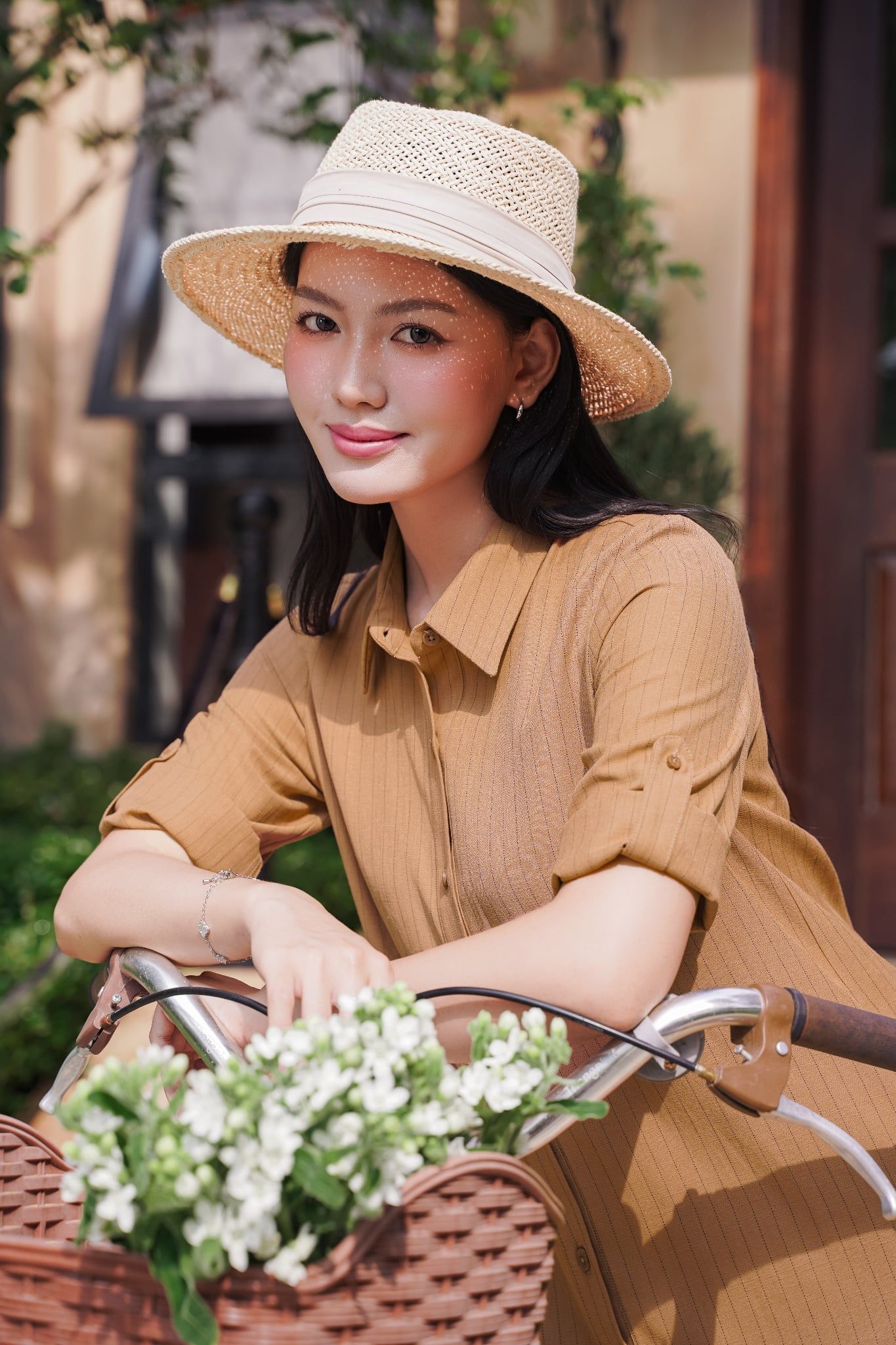 ĐẦM SUÔNG NÂU KẺ D64242