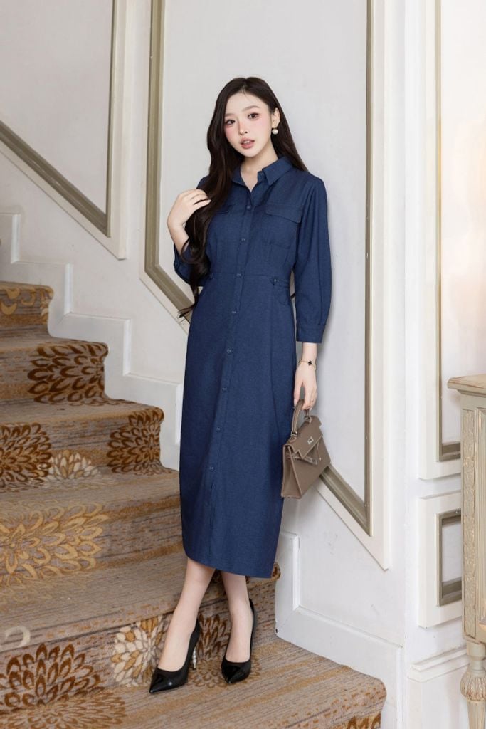 ĐẦM THIẾT KẾ CỔ BẺ D09252