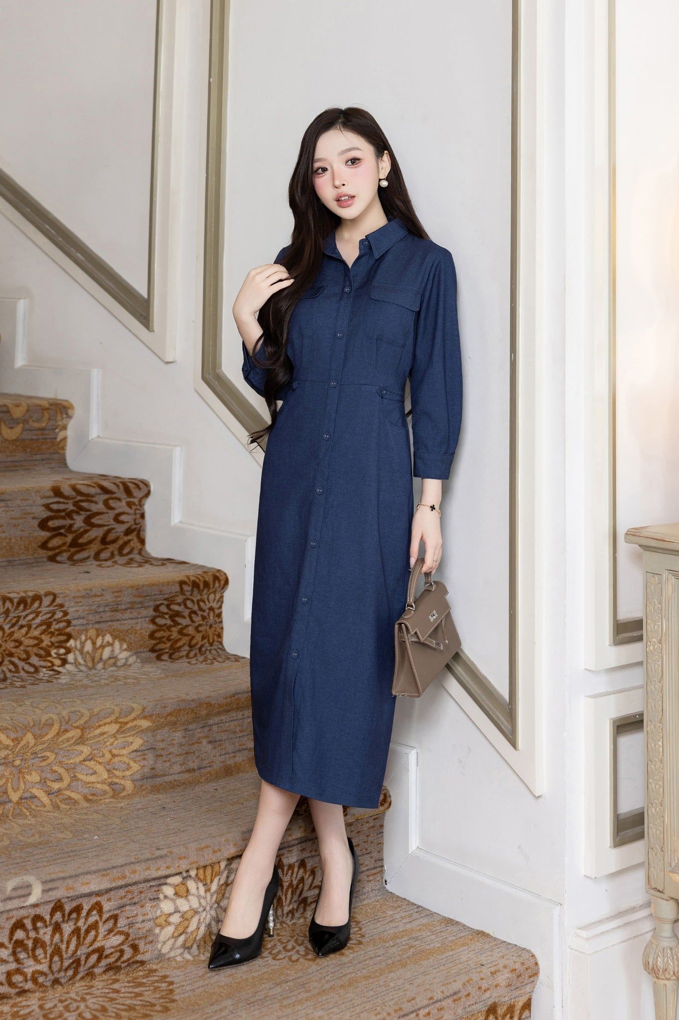 ĐẦM THIẾT KẾ CỔ BẺ D09252