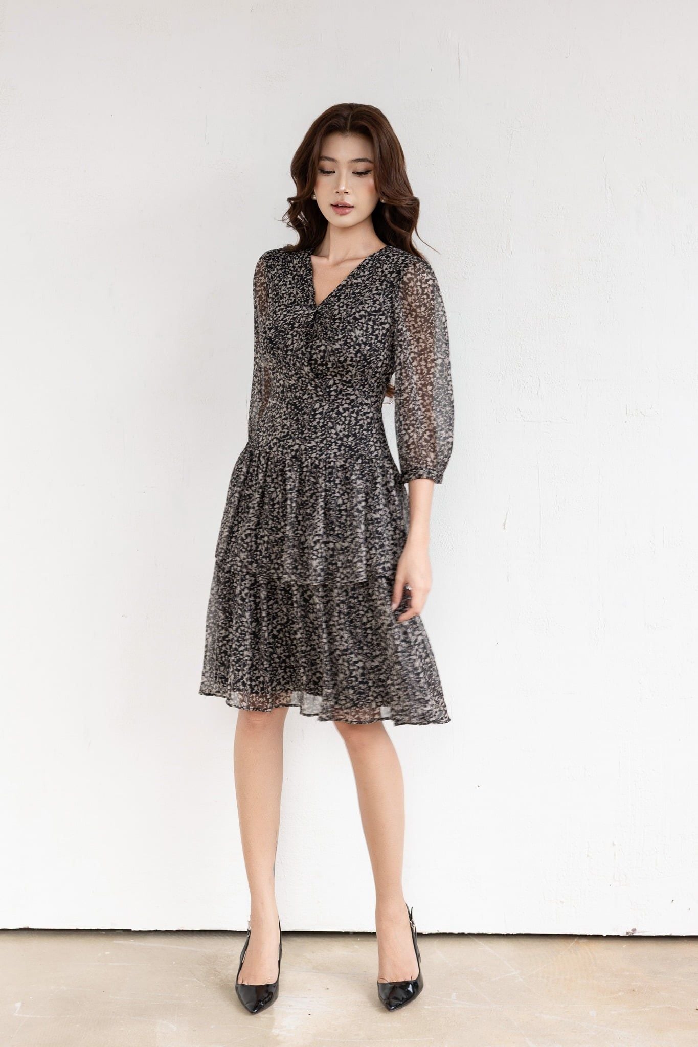 ĐẦM VOAN XẾP TẦNG D08342