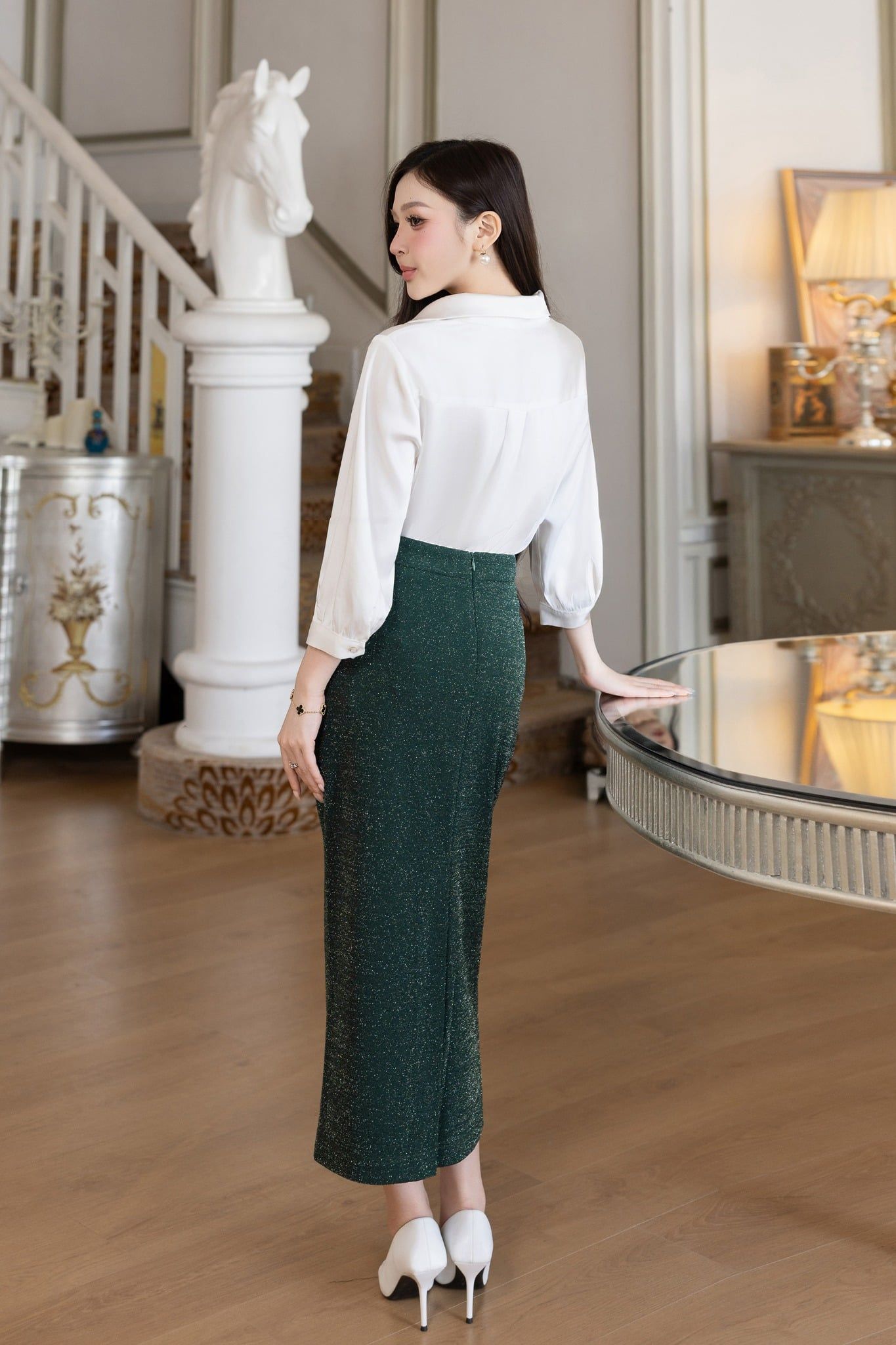 SƠ MI LỤA TRẮNG SM08052