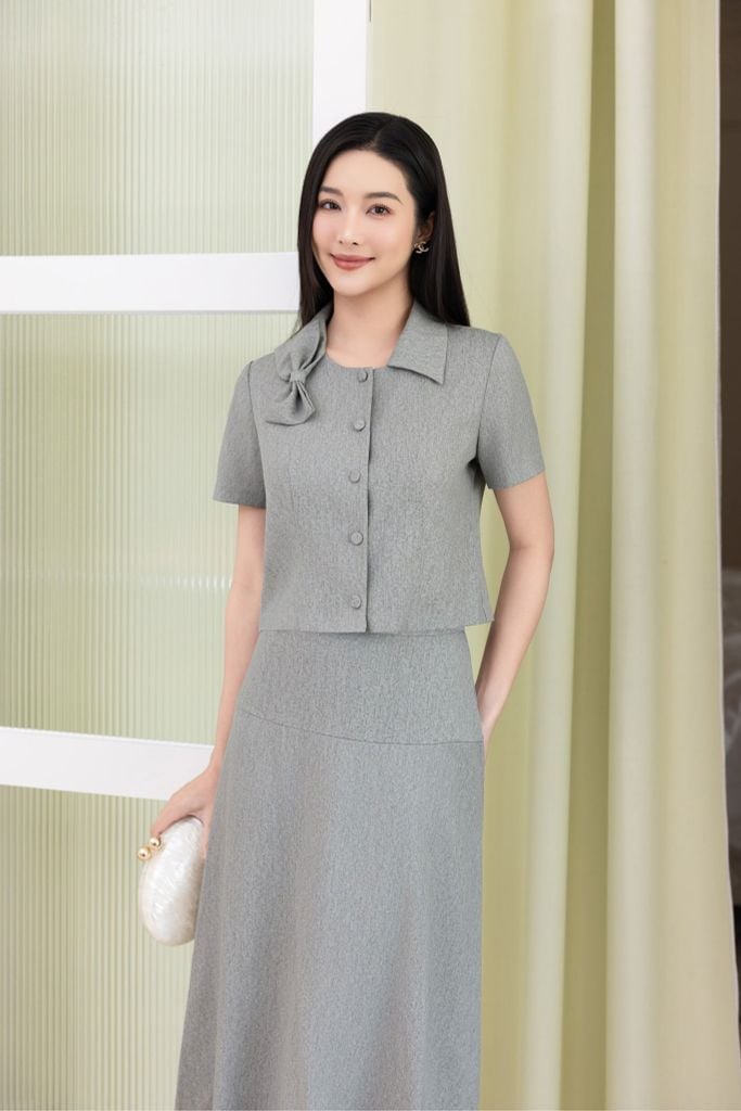 ÁO THIẾT KẾ ĐÍNH NƠ AK08192