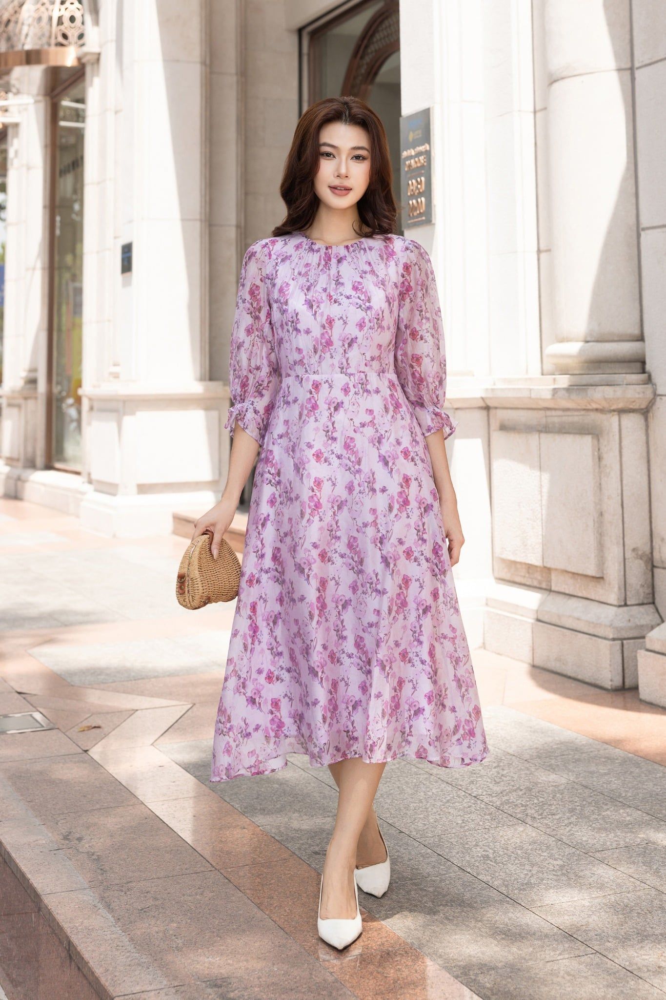 ĐẦM HOA TAY LỠ D10362