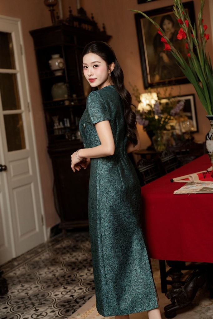  ĐẦM TIỆC GẤM D08912 