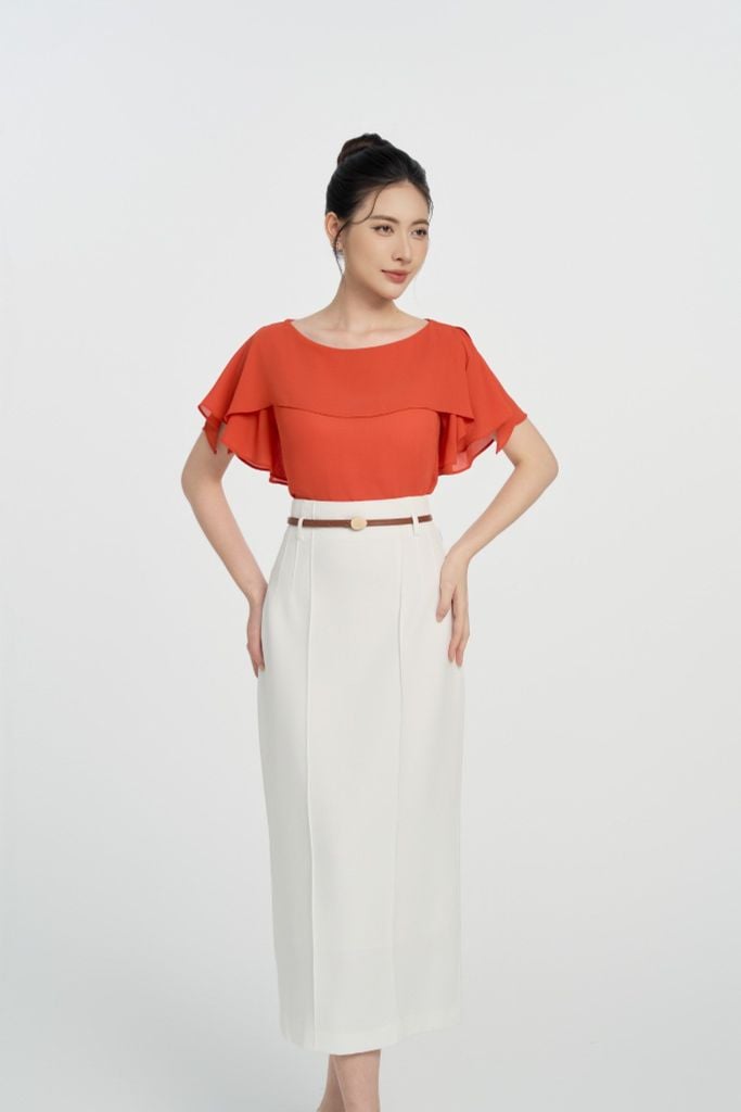  ÁO CAM TAY RỦ SM00242 