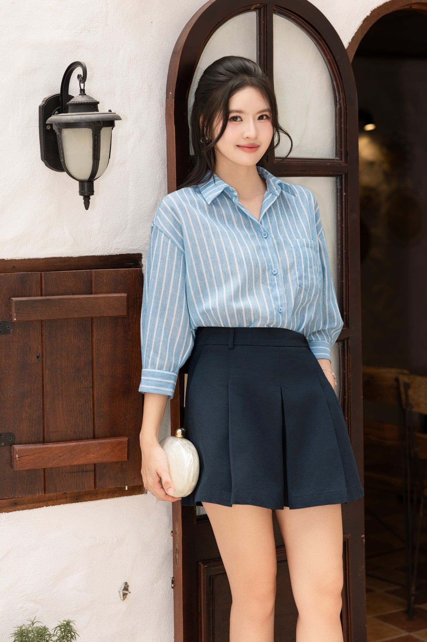 SƠ MI XANH KẺ SM00312