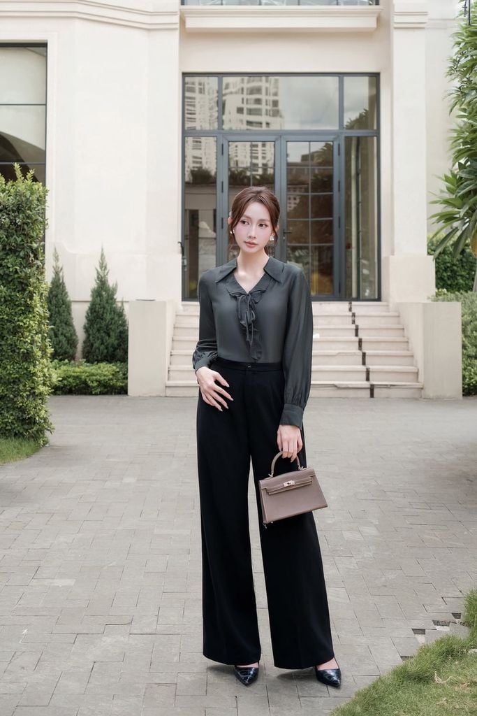SƠ MI CỔ BẺ DÀI TAY SM02142