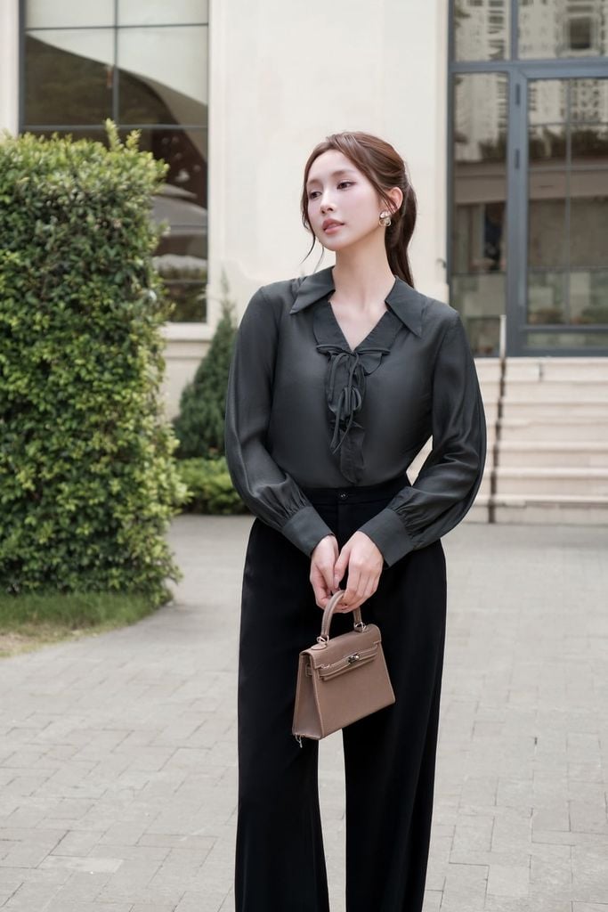 SƠ MI CỔ BẺ DÀI TAY SM02142 