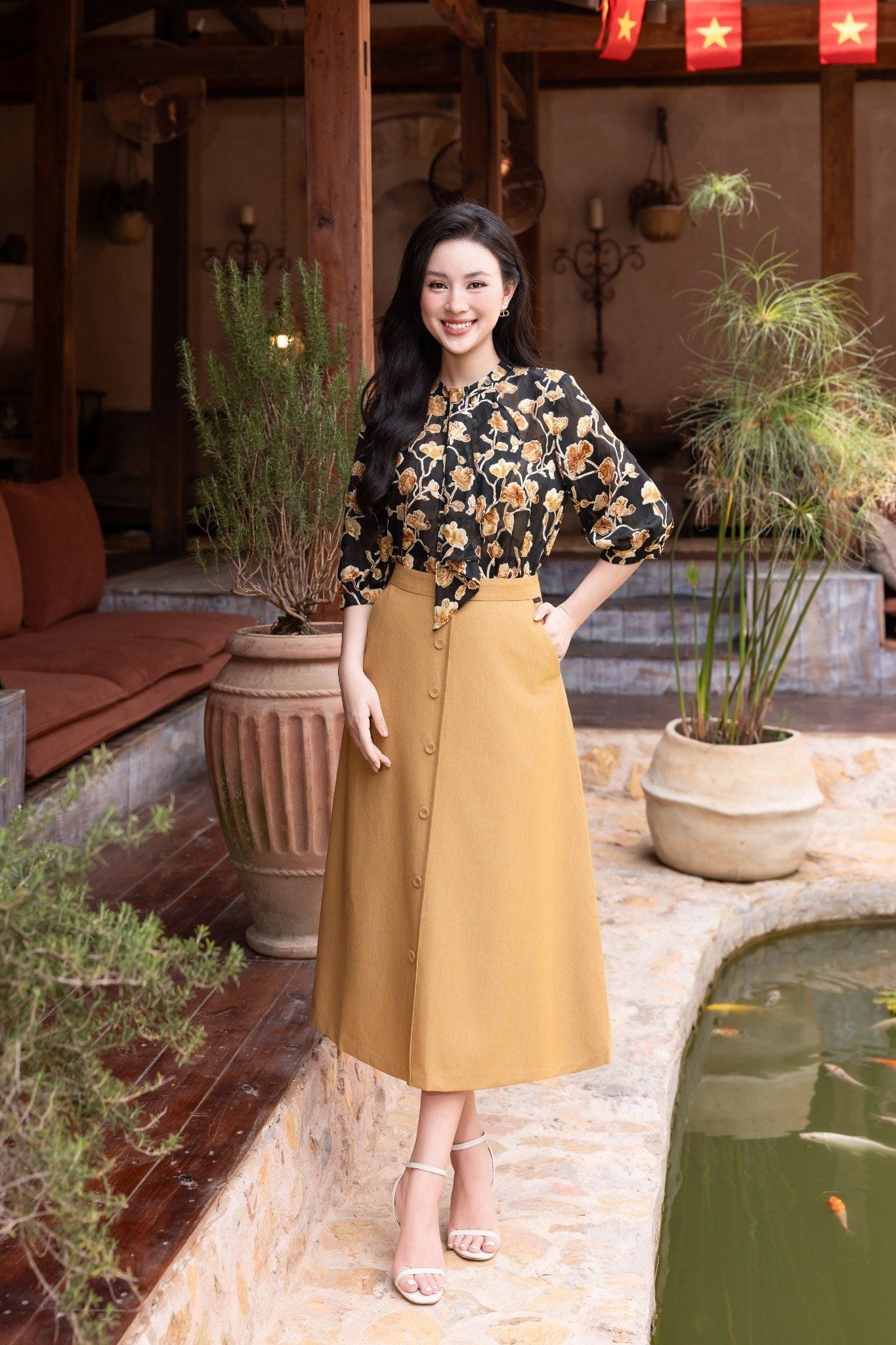 SƠ MI HOA TAY LỠ SM02702