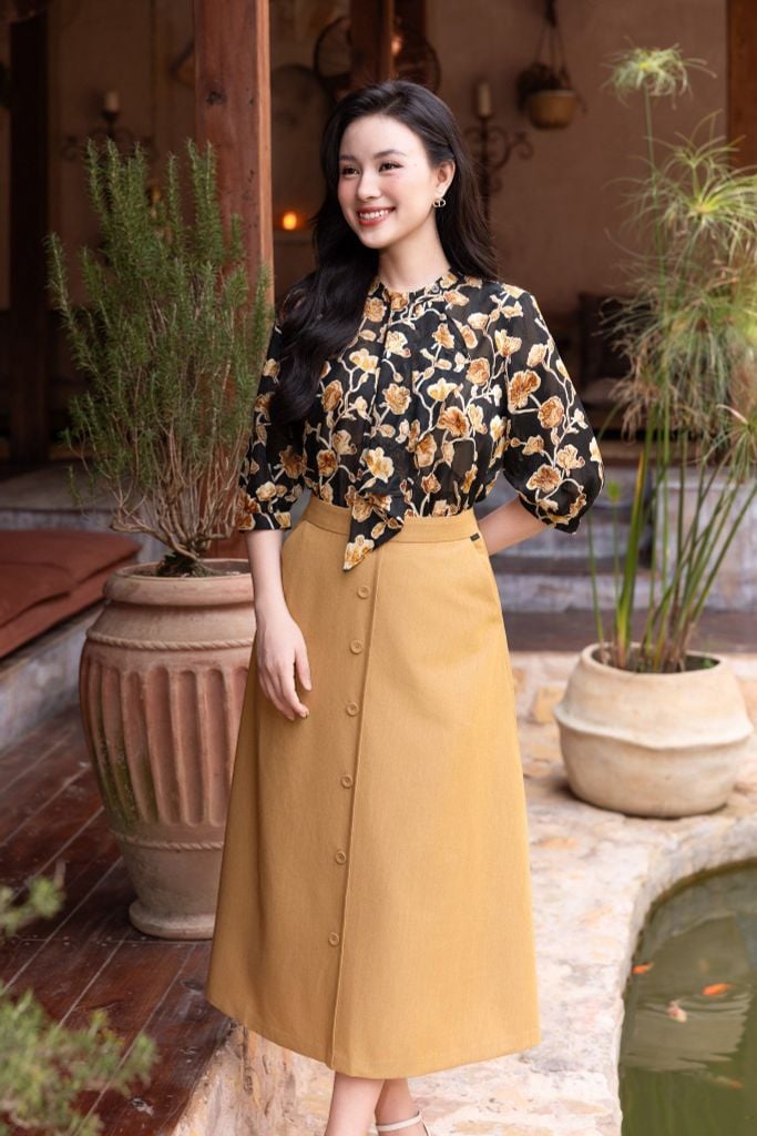 SƠ MI HOA TAY LỠ SM02702