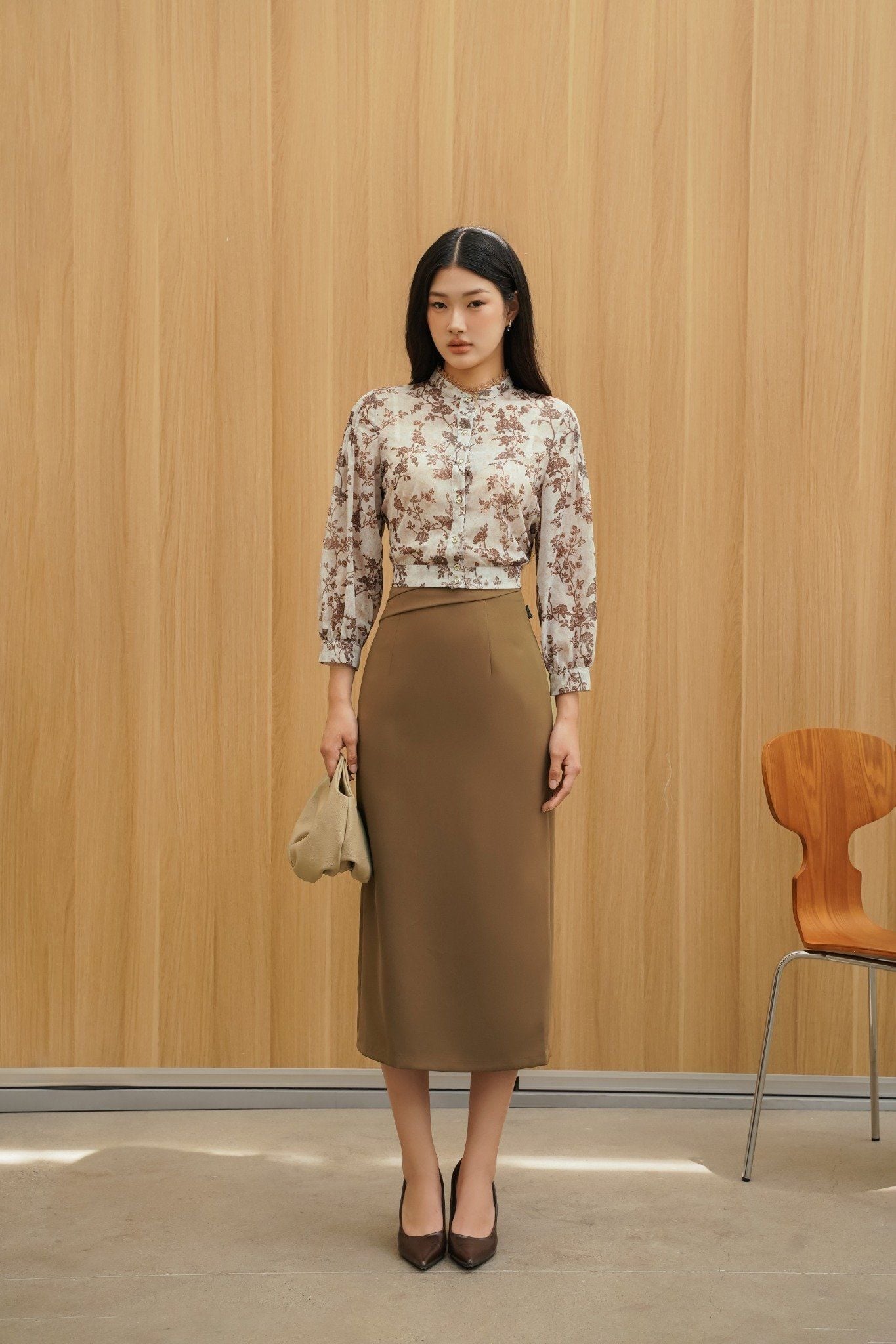 SƠ MI HOA ĐÁP REN CỔ SM03762