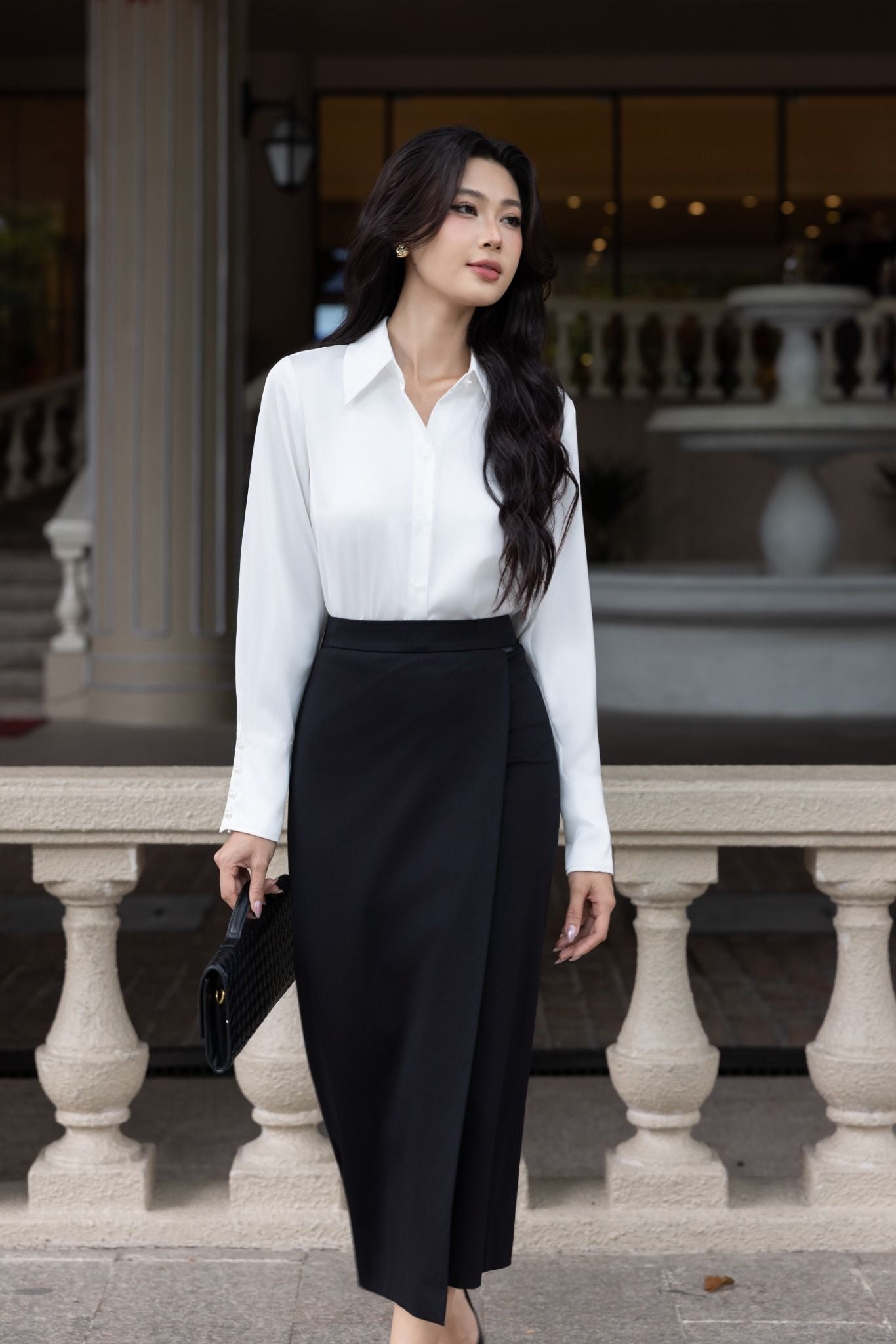 SƠ MI LỤA TRẮNG SM04042