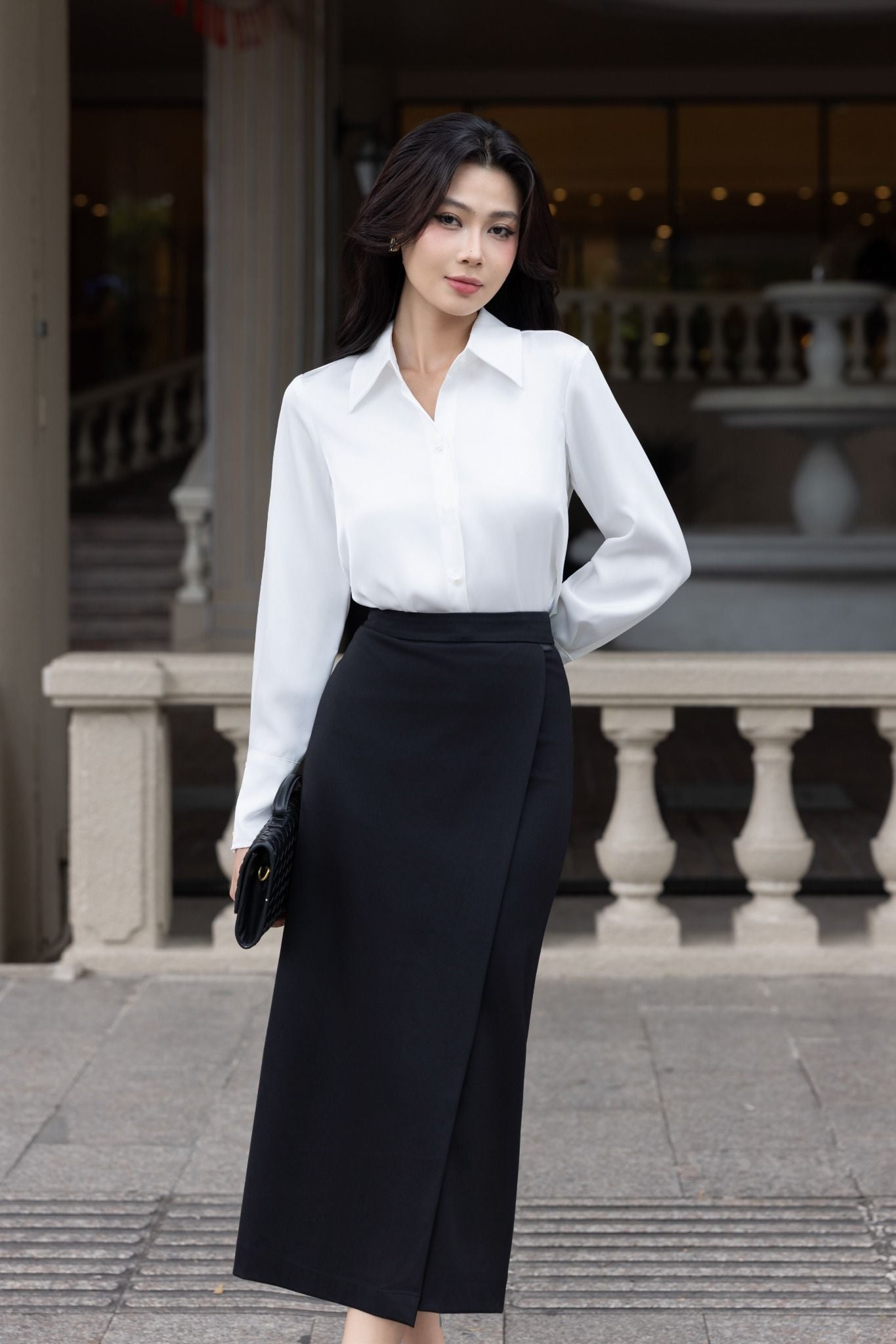 SƠ MI LỤA TRẮNG SM04042