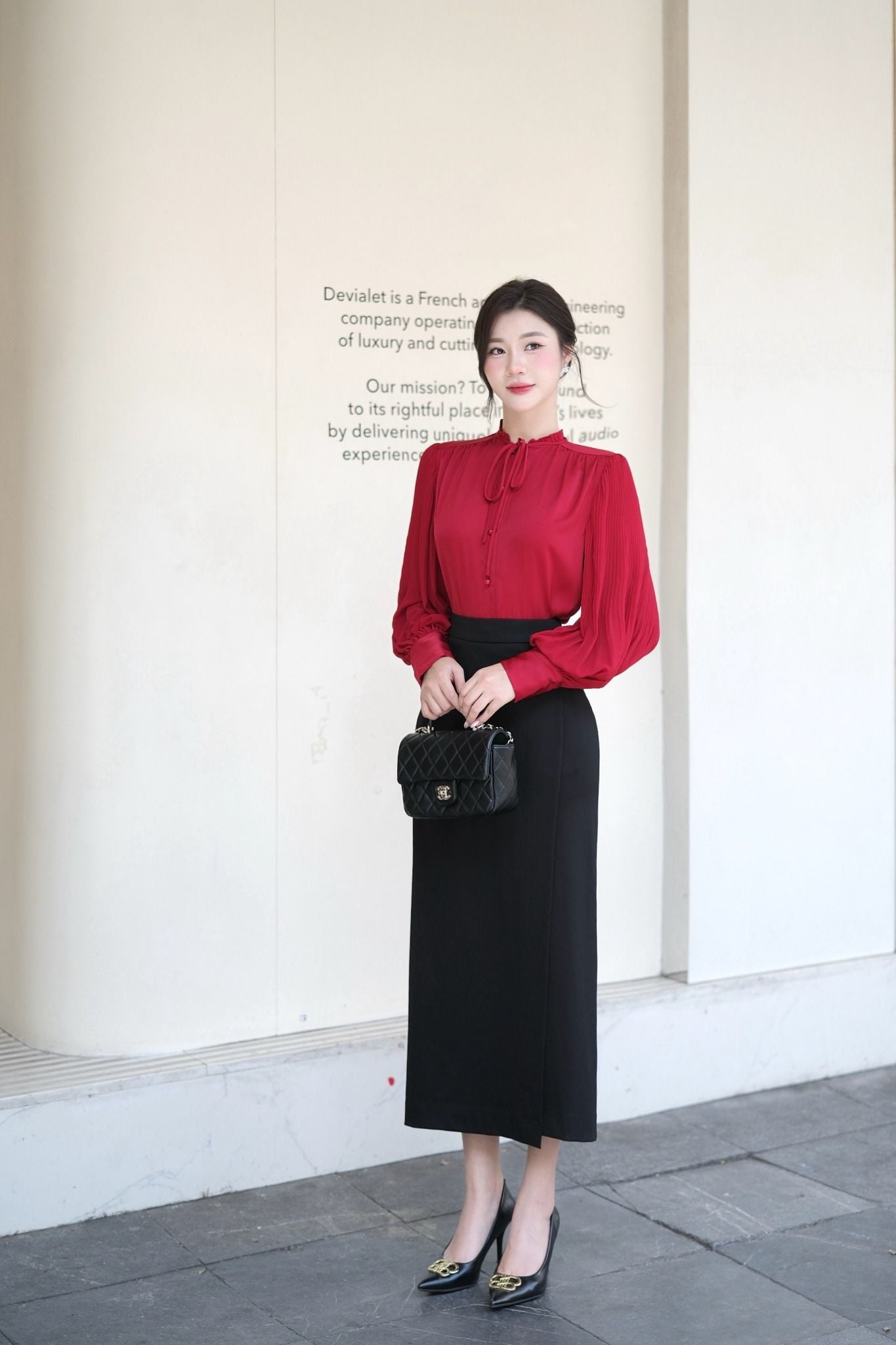 SƠ MI ĐỎ TAY BỒNG SM04542