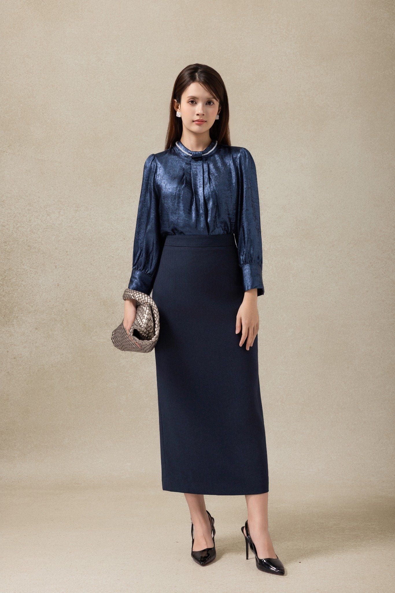 SƠ MI LỤA ĐÍNH NGỌC SM05052