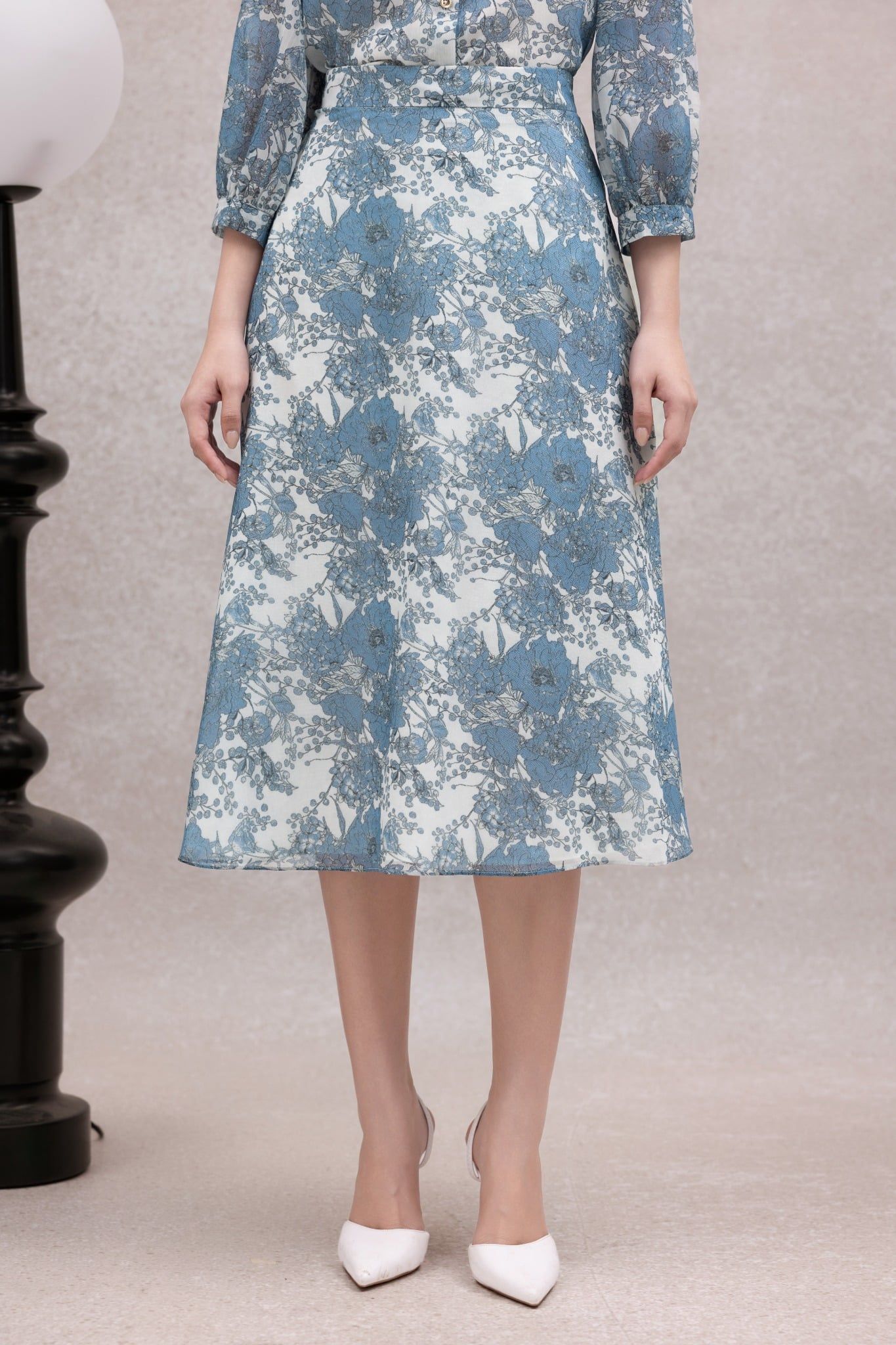 CHÂN VÁY HOA XANH Z07212