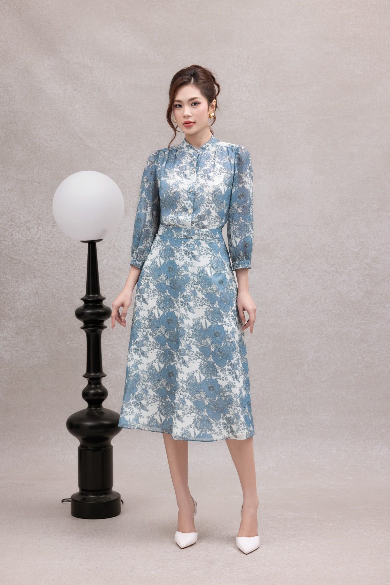 CHÂN VÁY HOA XANH Z07212