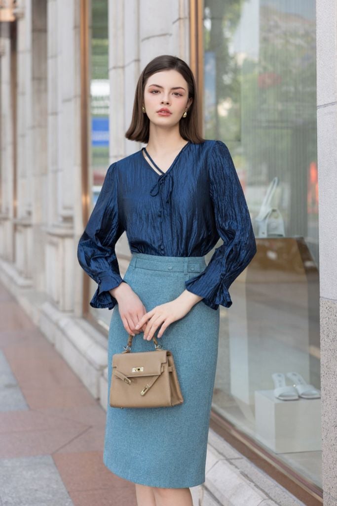  ÁO LỤA TAY BỒNG SM09402 