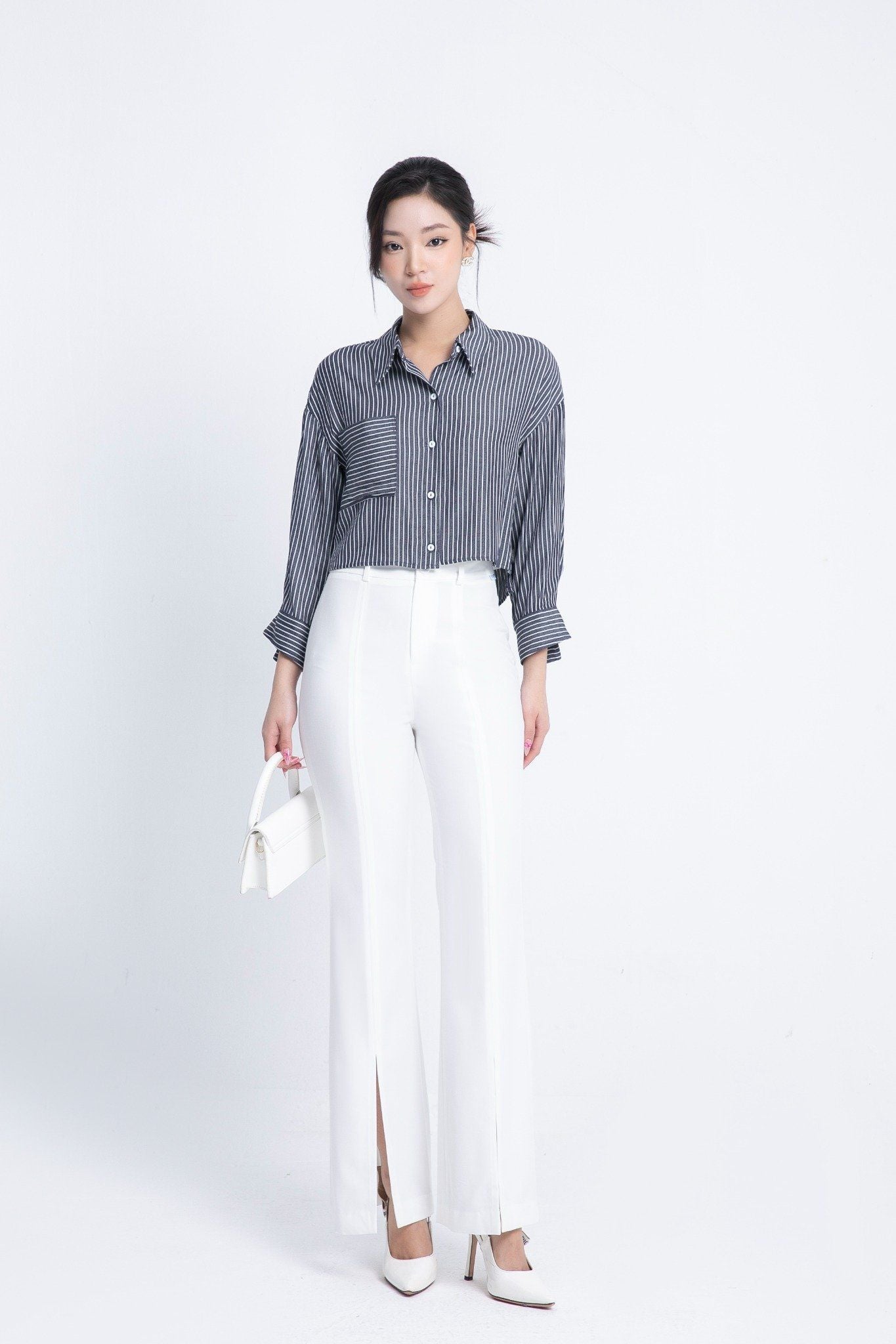 QUẦN ỐNG LOE XẺ GẤU Q16872