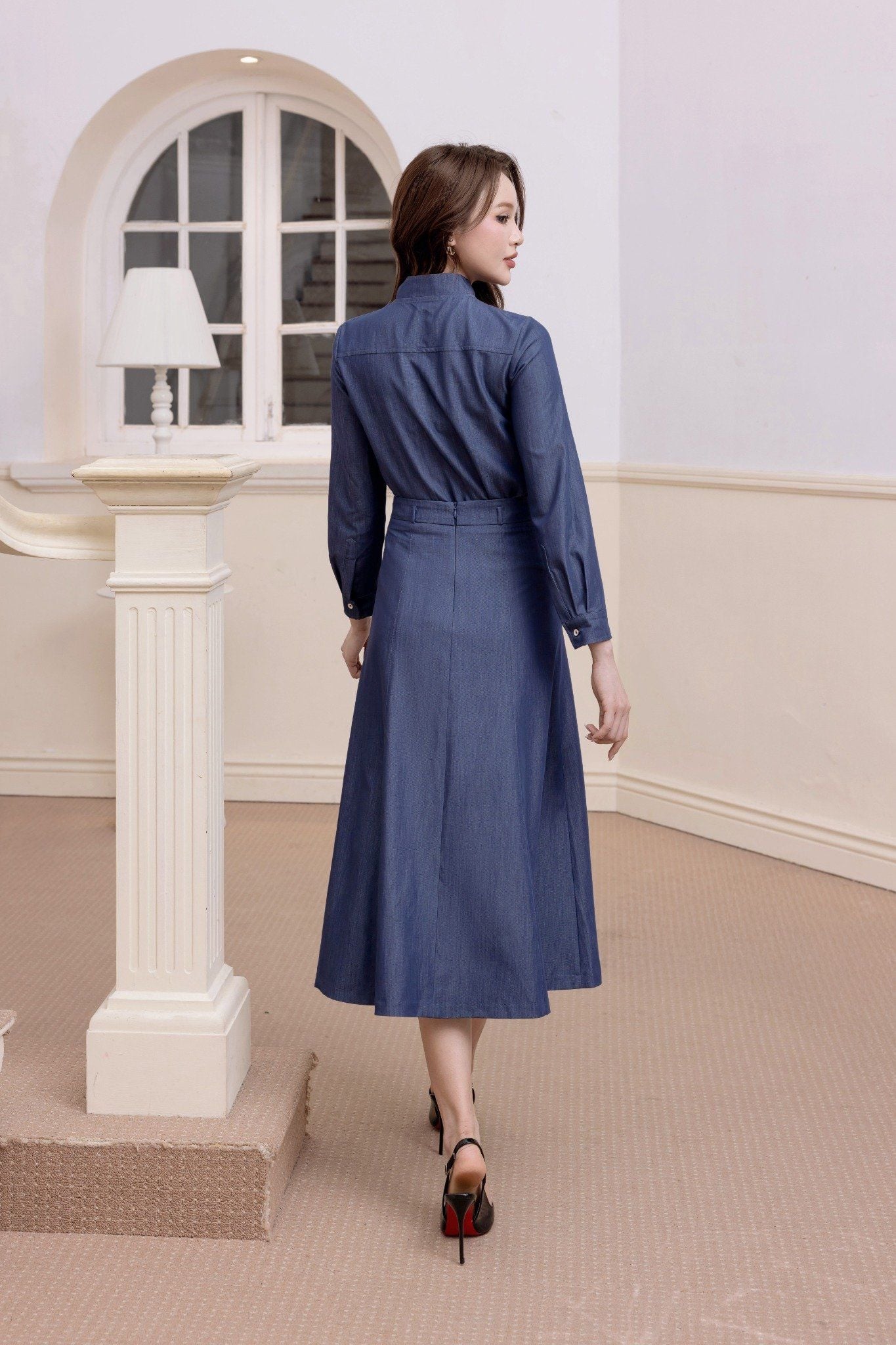 SƠ  MI DENIM CỔ NƠ SM62402