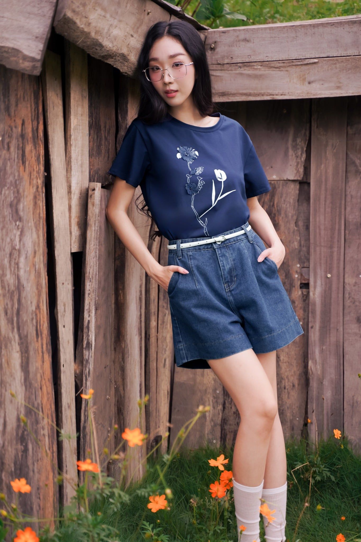 ÁO PHÔNG ĐÍNH HOA NỔI TS60142