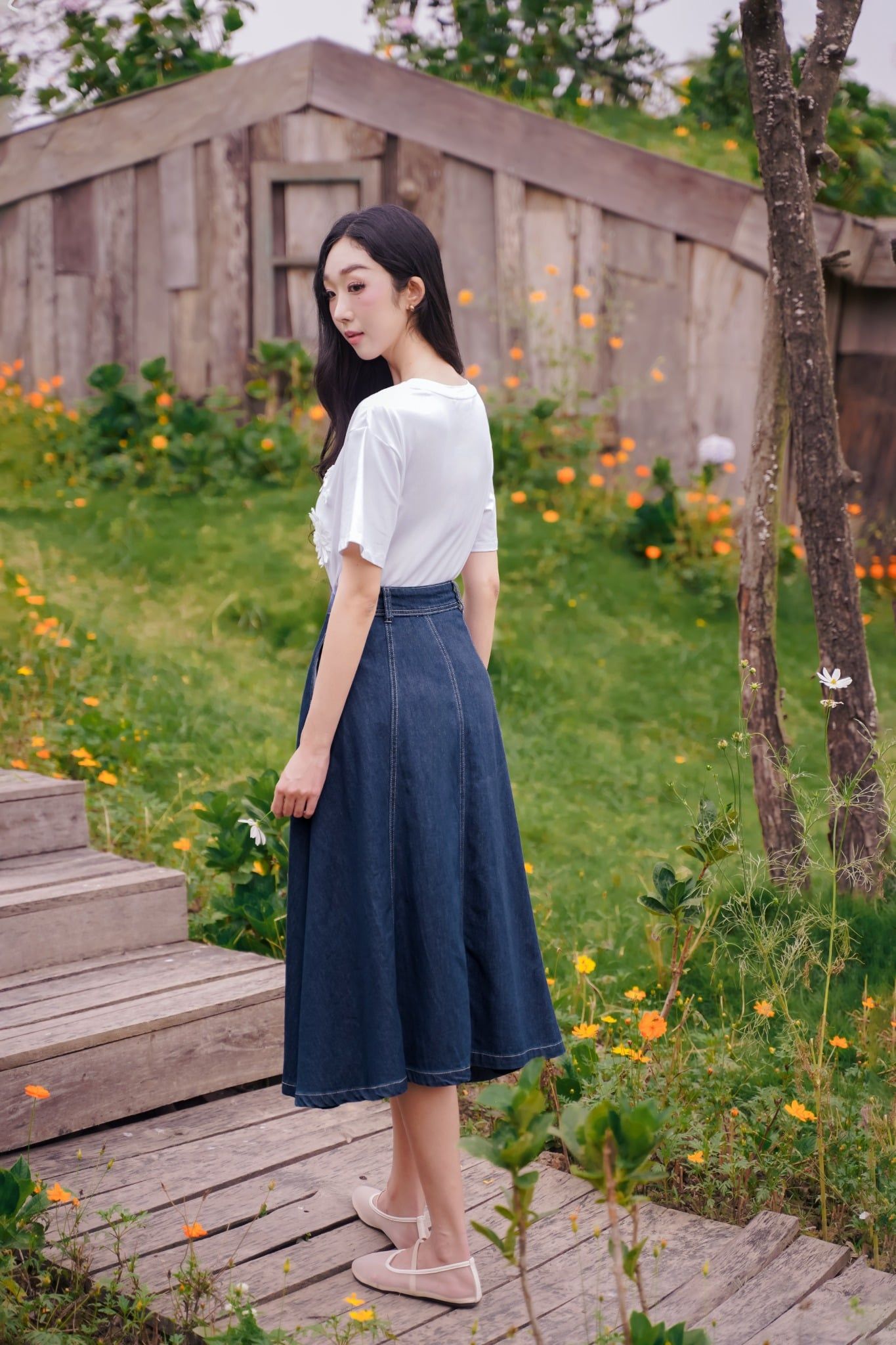 ÁO PHÔNG ĐÍNH HOA NỔI TS60152