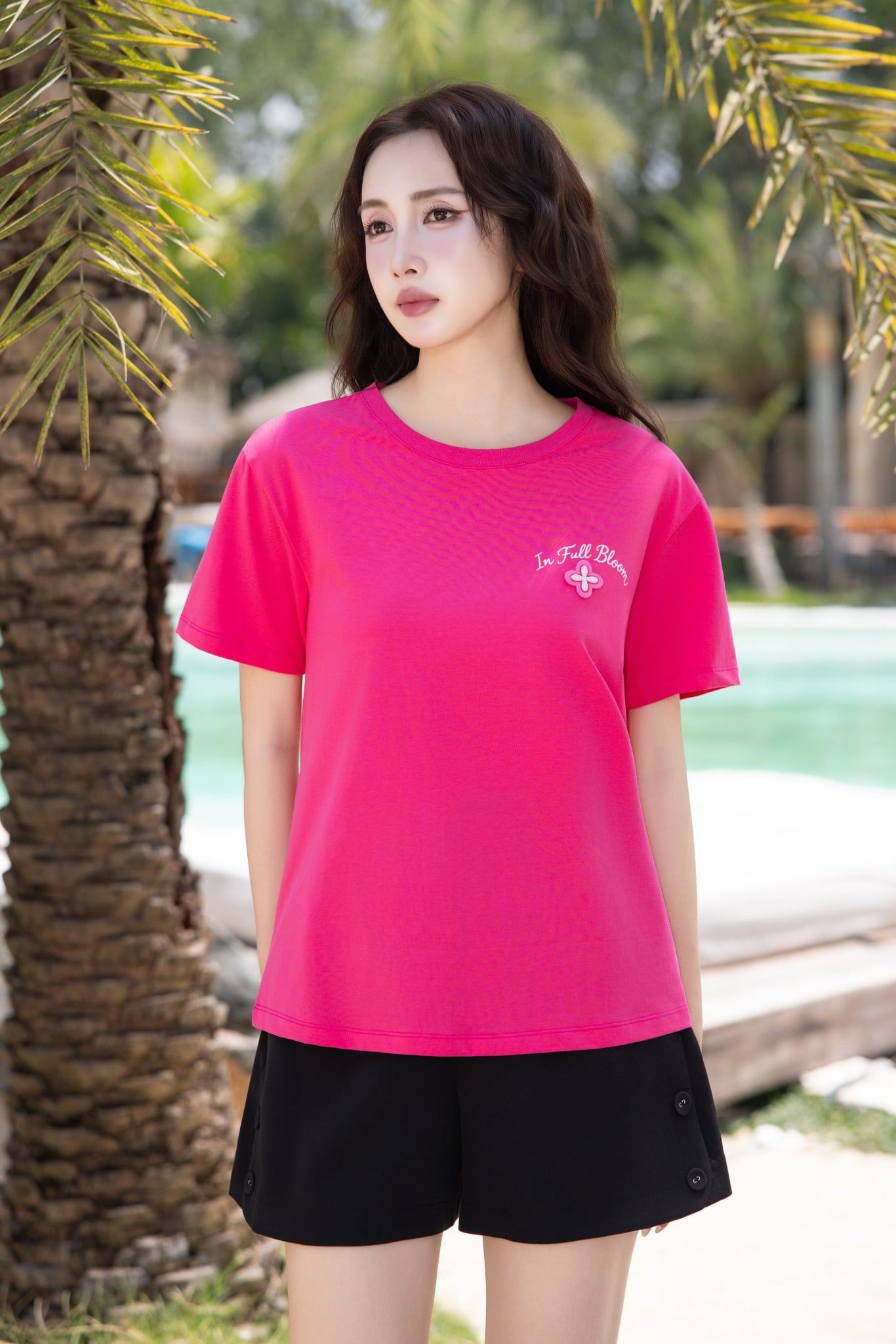 ÁO PHÔNG HỒNG ĐÍNH HOA TS60242