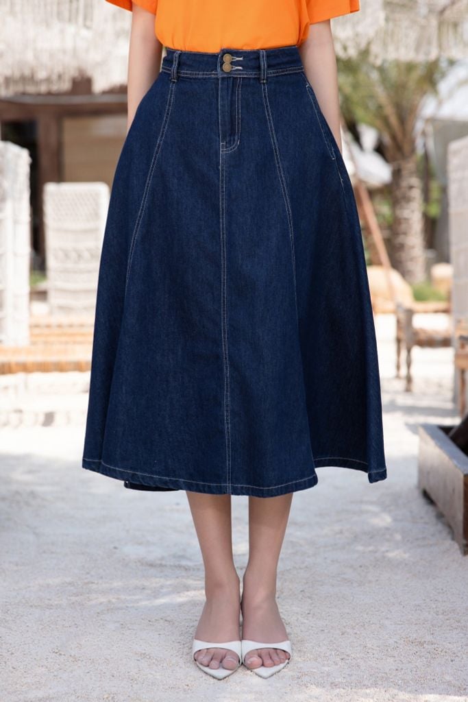  CHÂN VÁY MIDI DENIM Z65032 