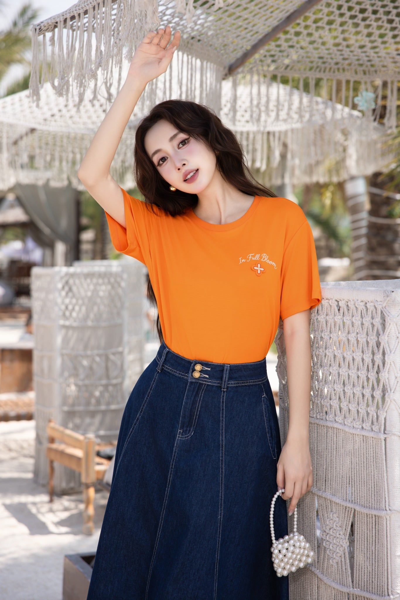 ÁO PHÔNG CAM ĐÍNH HOA TS60252