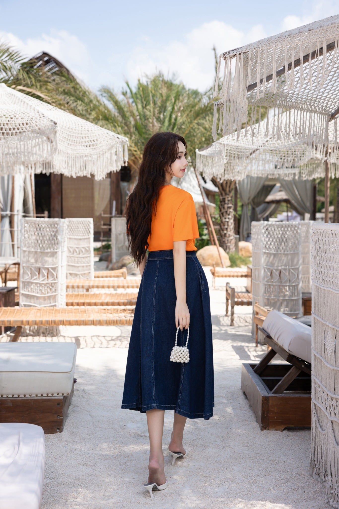 CHÂN VÁY MIDI DENIM Z65032