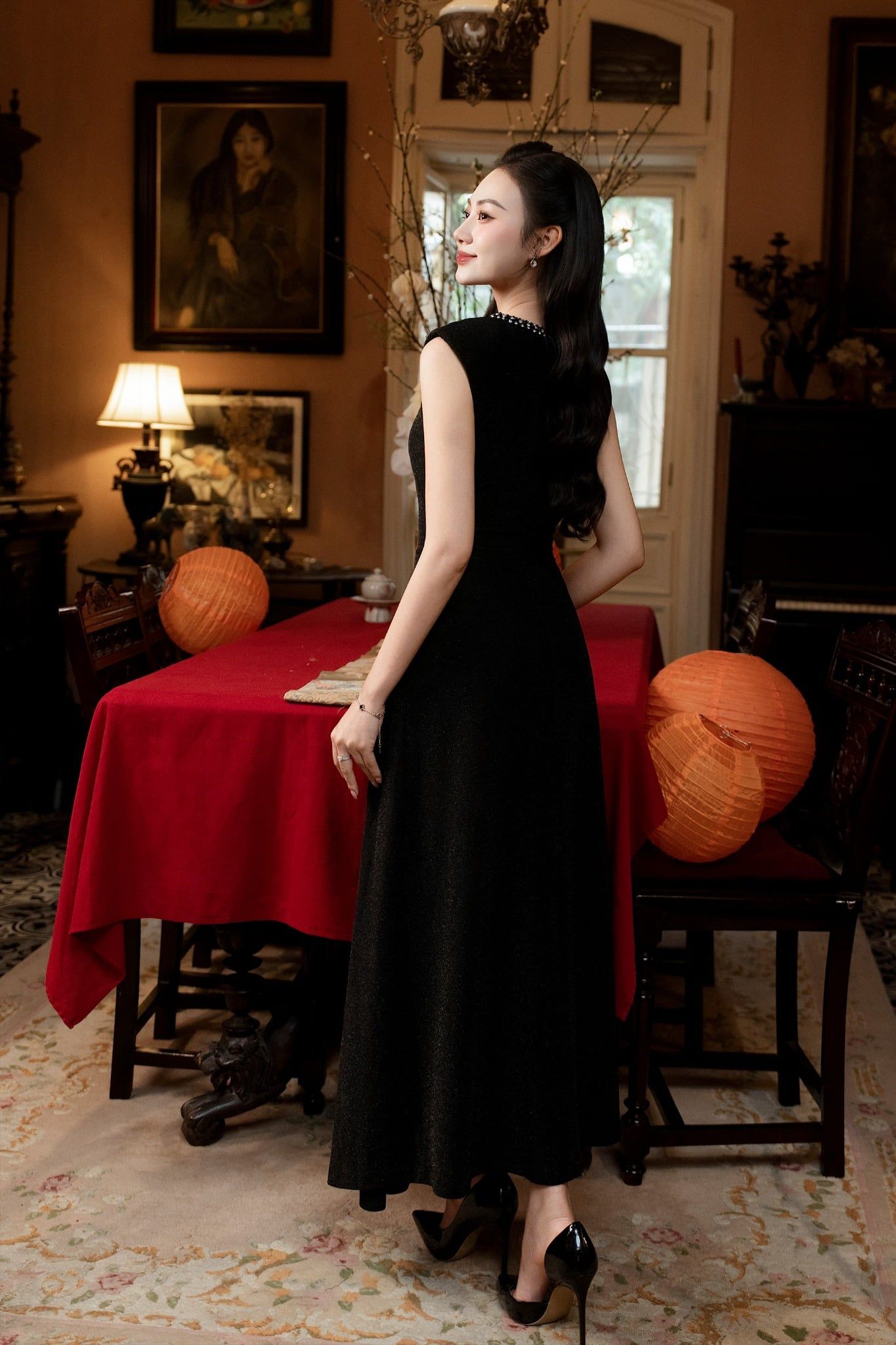 ĐẦM TIỆC ĐÍNH CƯỜM D09022